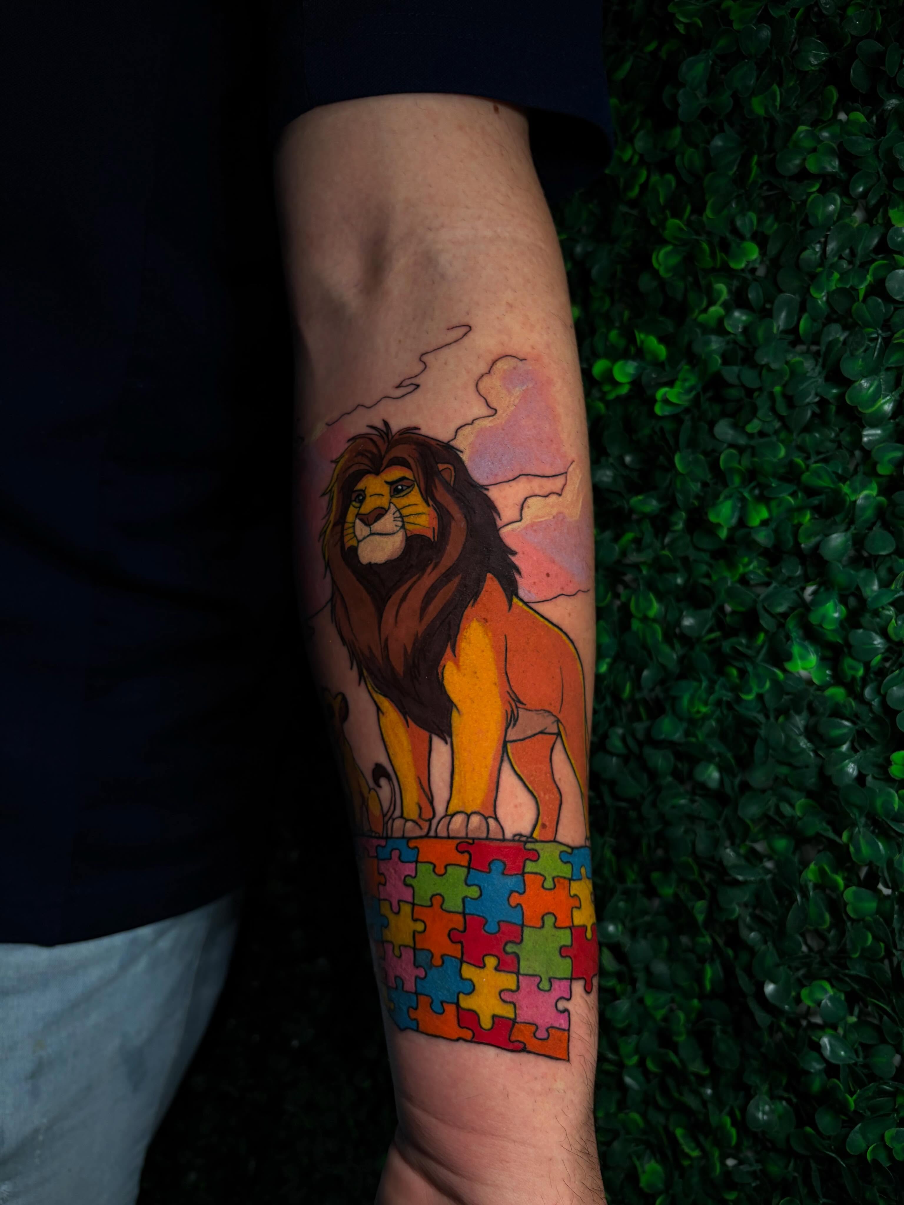 Lion new school tattoo on the forearm by ⚜️Dub Aizpurua⚜️