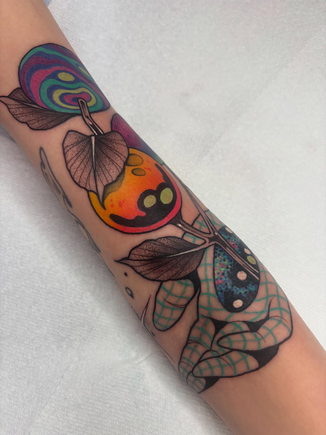 Tattoo by @carly.tattoos — new_school, trash_polka