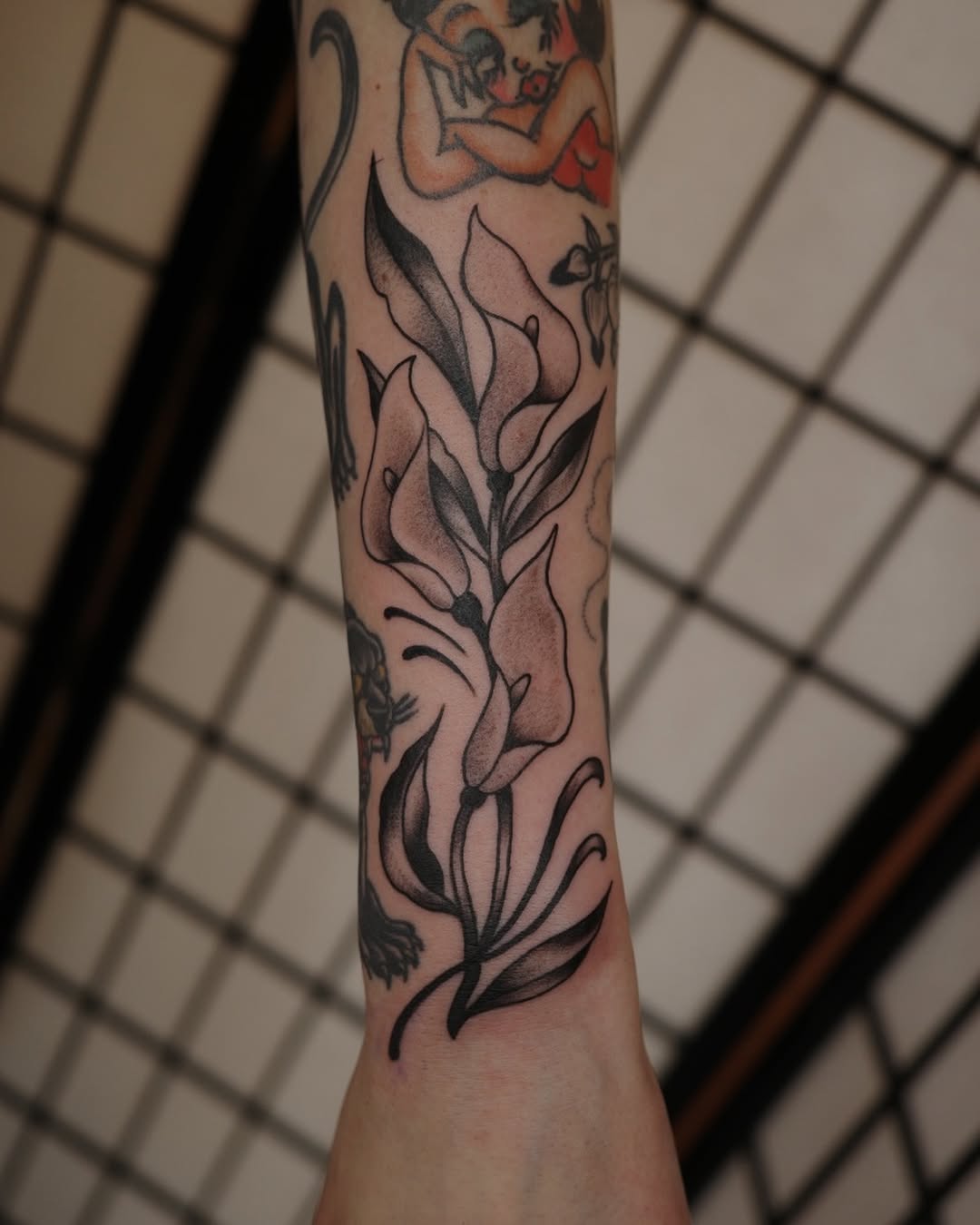 Tattoo by @sequoiarosetattoo — black_and_grey, fine_line