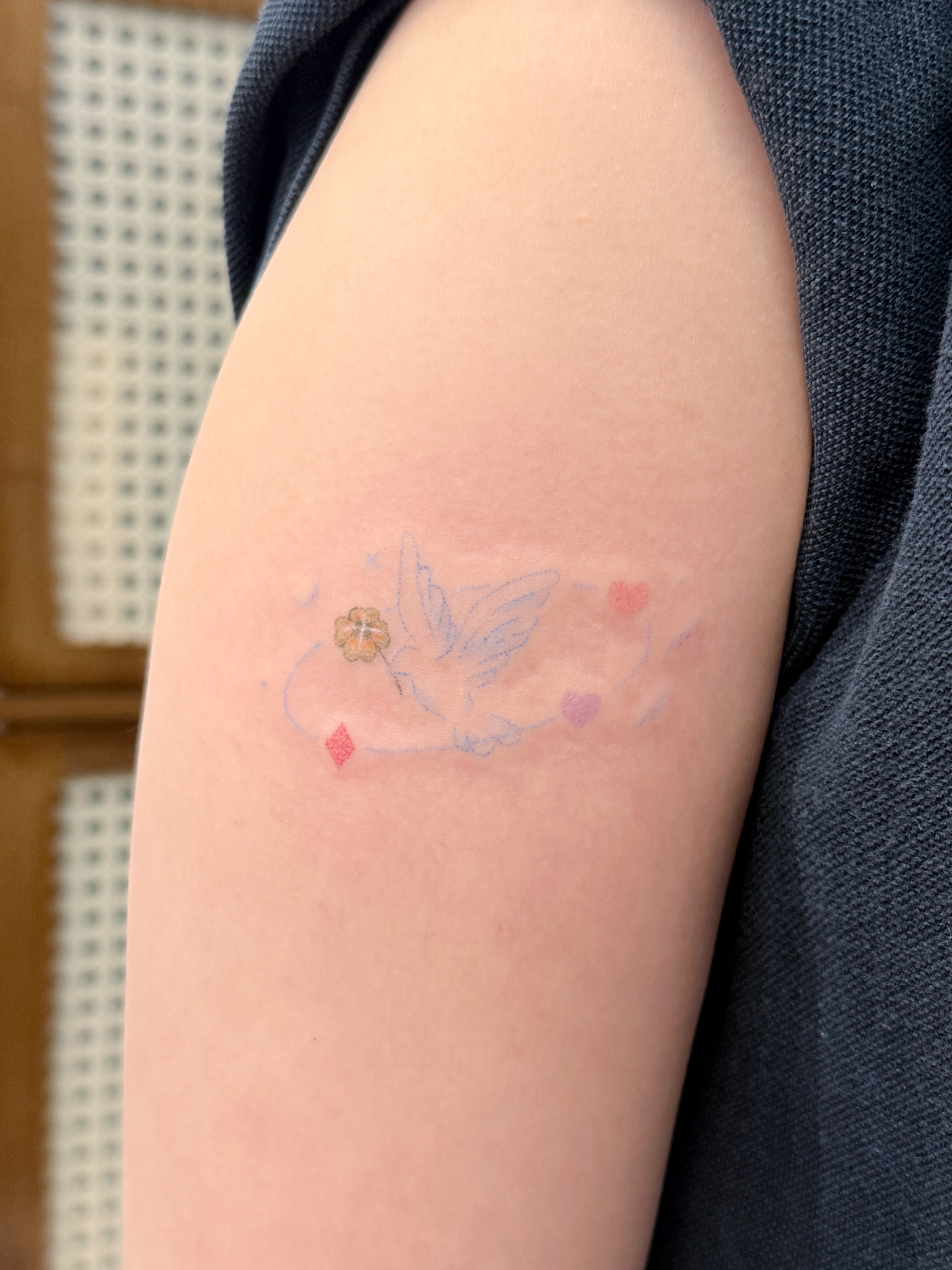 Fairy with flower watercolor tattoo on the forearm by ❆소땀타투_클로버타투