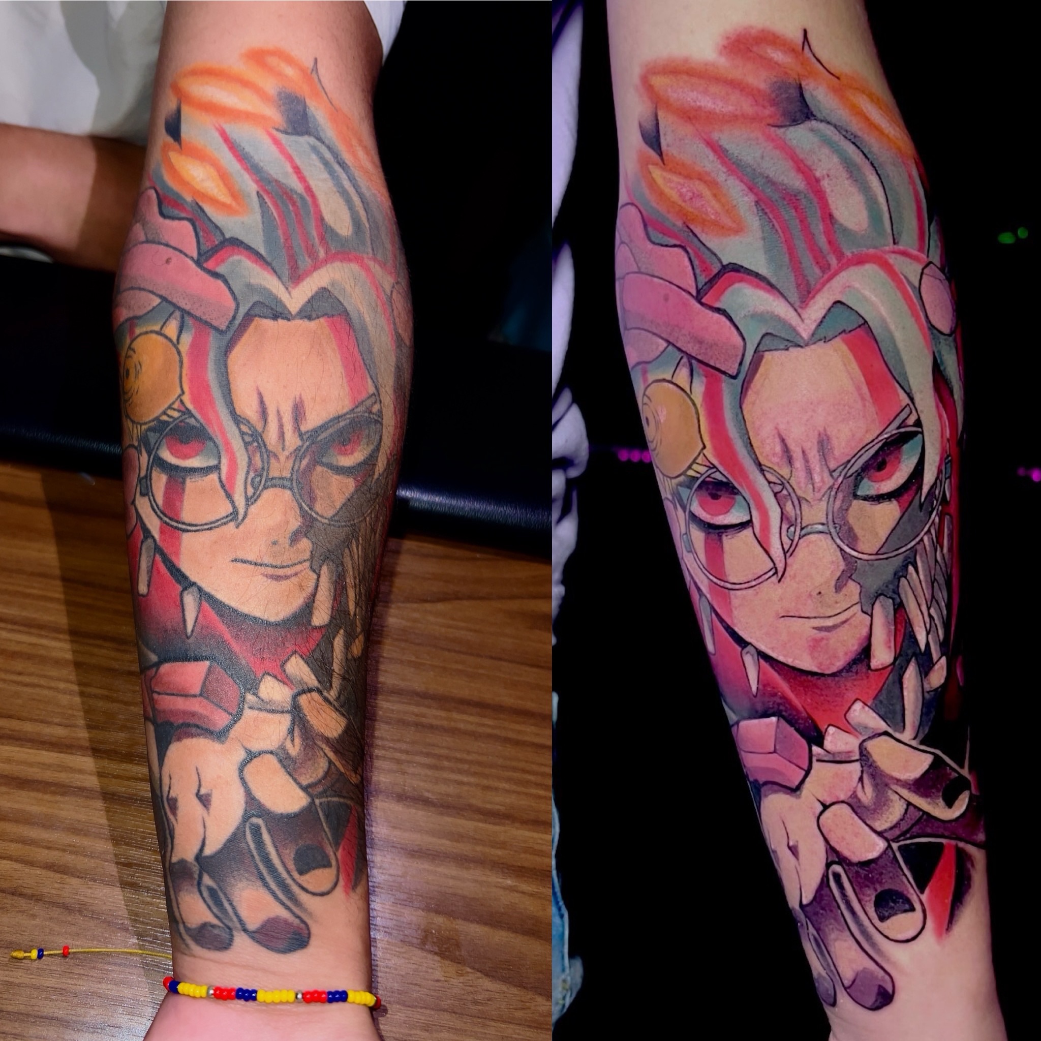 Anime character anime tattoo on the forearm by David Carras-pol, Miramar, Florida