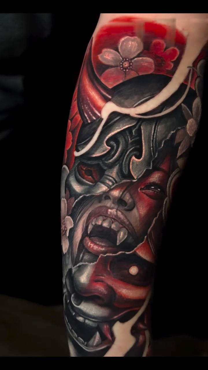 Tattoo by @truepigments — japanese_irezumi, dark_realism