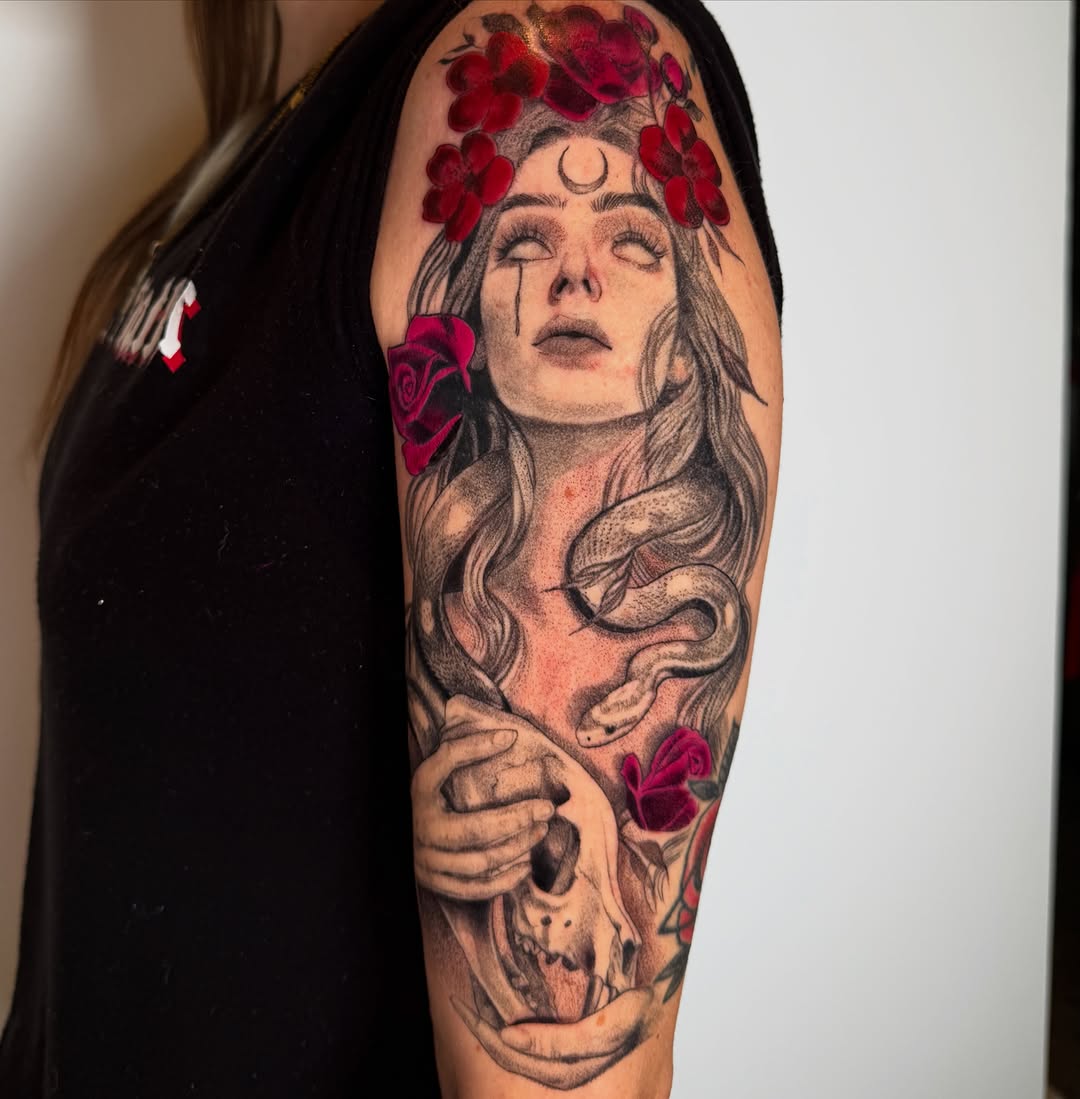 Tattoo by @toritattoos — realism, black_and_grey