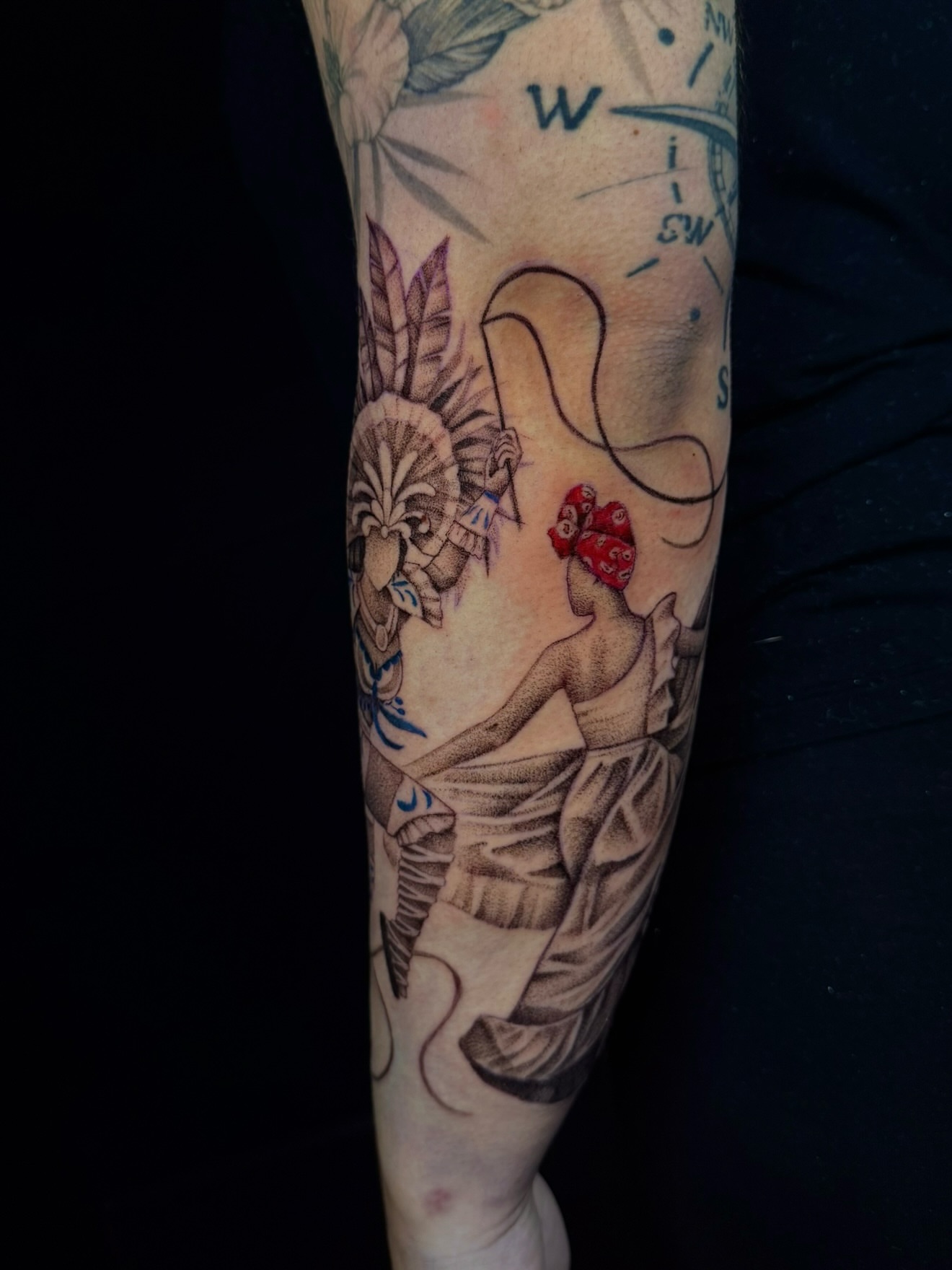 Woman with red bow realism tattoo on the forearm by Alyssa Fazzino ⟡ CT Tattoo Artist, Rocky Hill, Connecticut