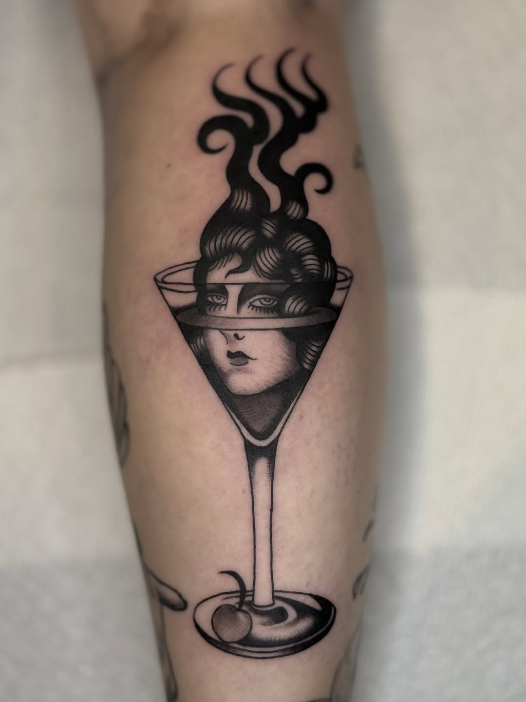Tattoo by @alliebarringertattoo — black_and_grey, neo_traditional