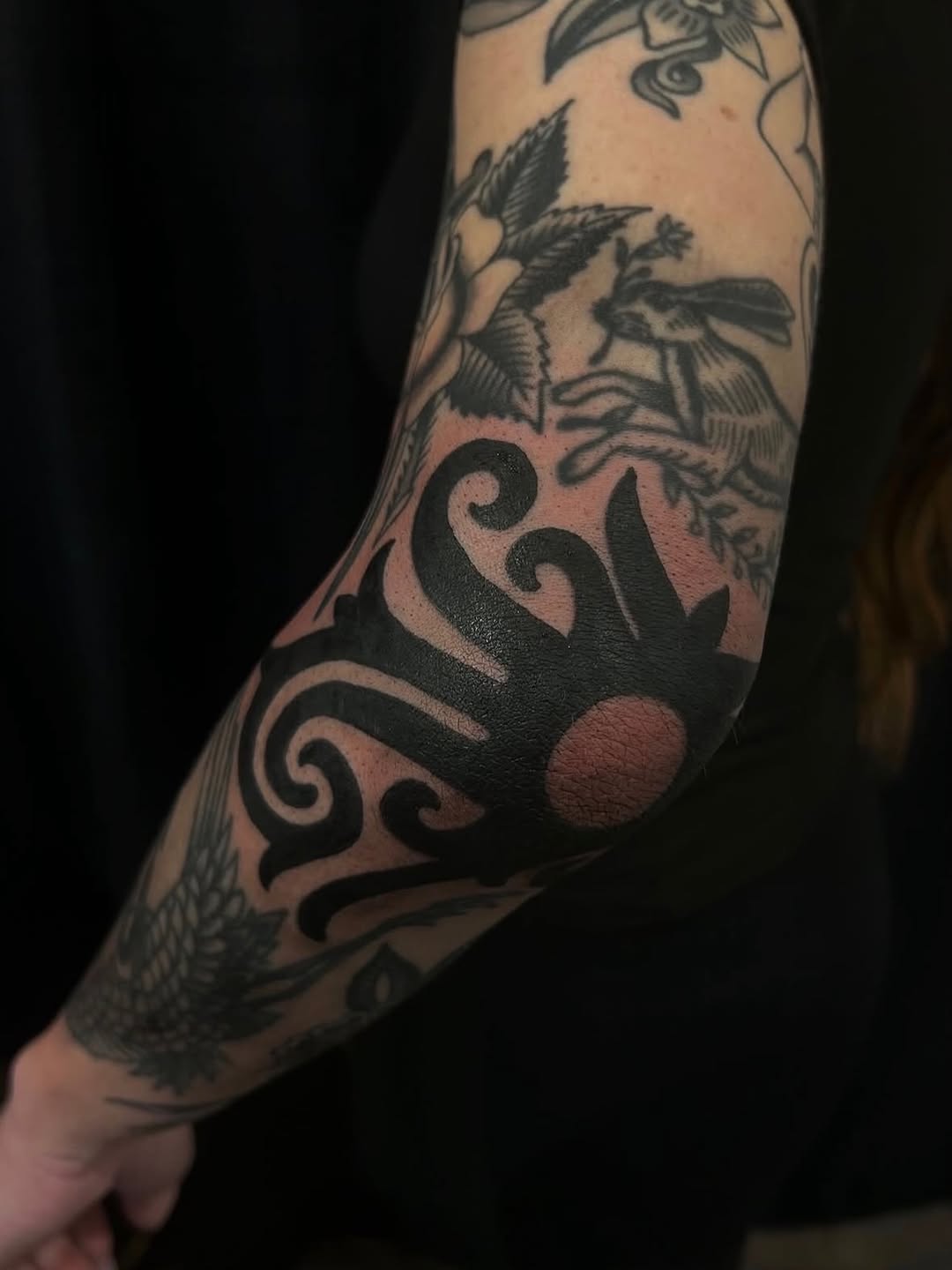 Tattoo by @alliebarringertattoo — blackwork, black_and_grey