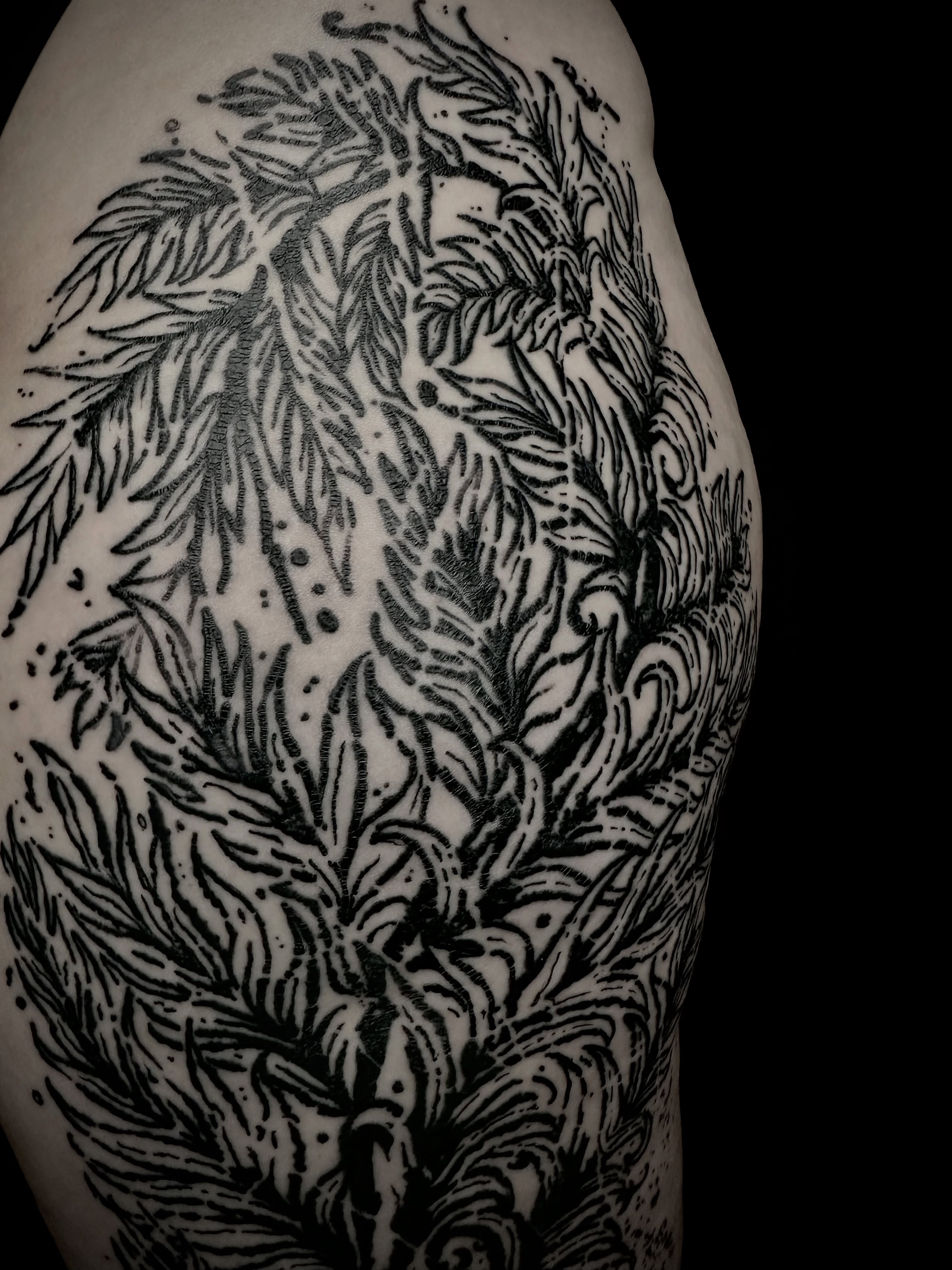 Tattoo by @crow_durany_art — dotwork, black_and_grey