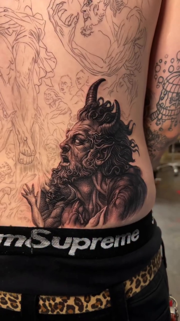 Tattoo by @jonnelson_tattoos — dark_realism, black_and_grey