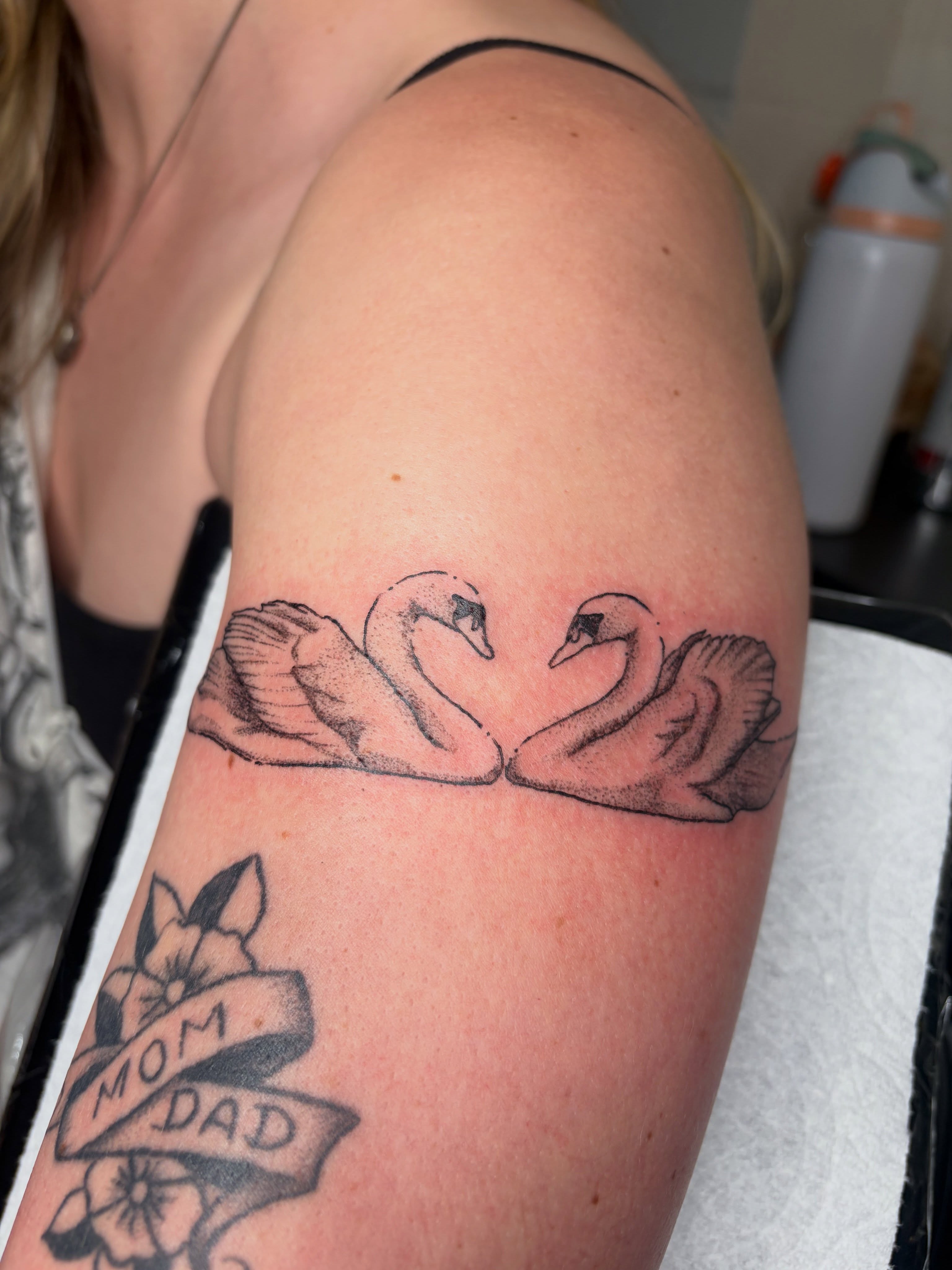 Tattoo by @bobibeanz — black_and_grey