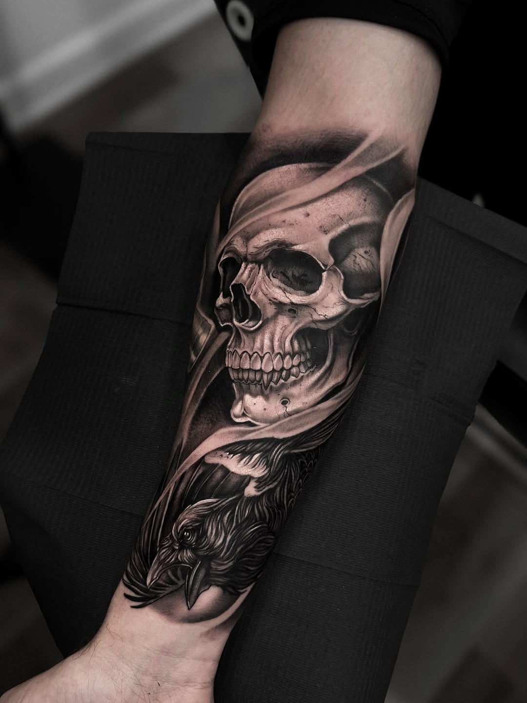Tattoo by @rinktattoos — realism, black_and_grey