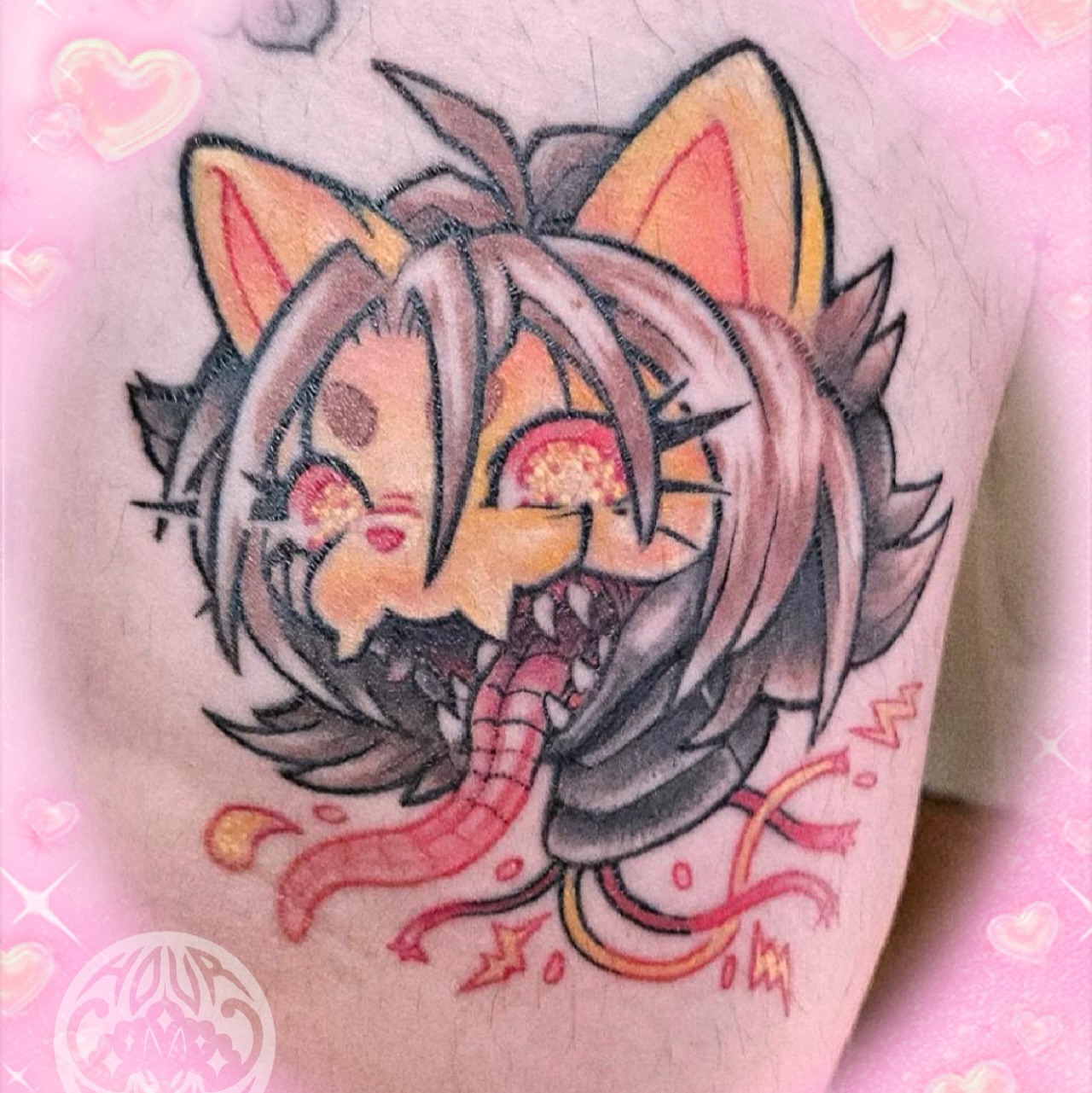 Anime character anime tattoo on the forearm by 𝖍𝖔𝖚𝖗𝖓𝖔𝖔𝖓