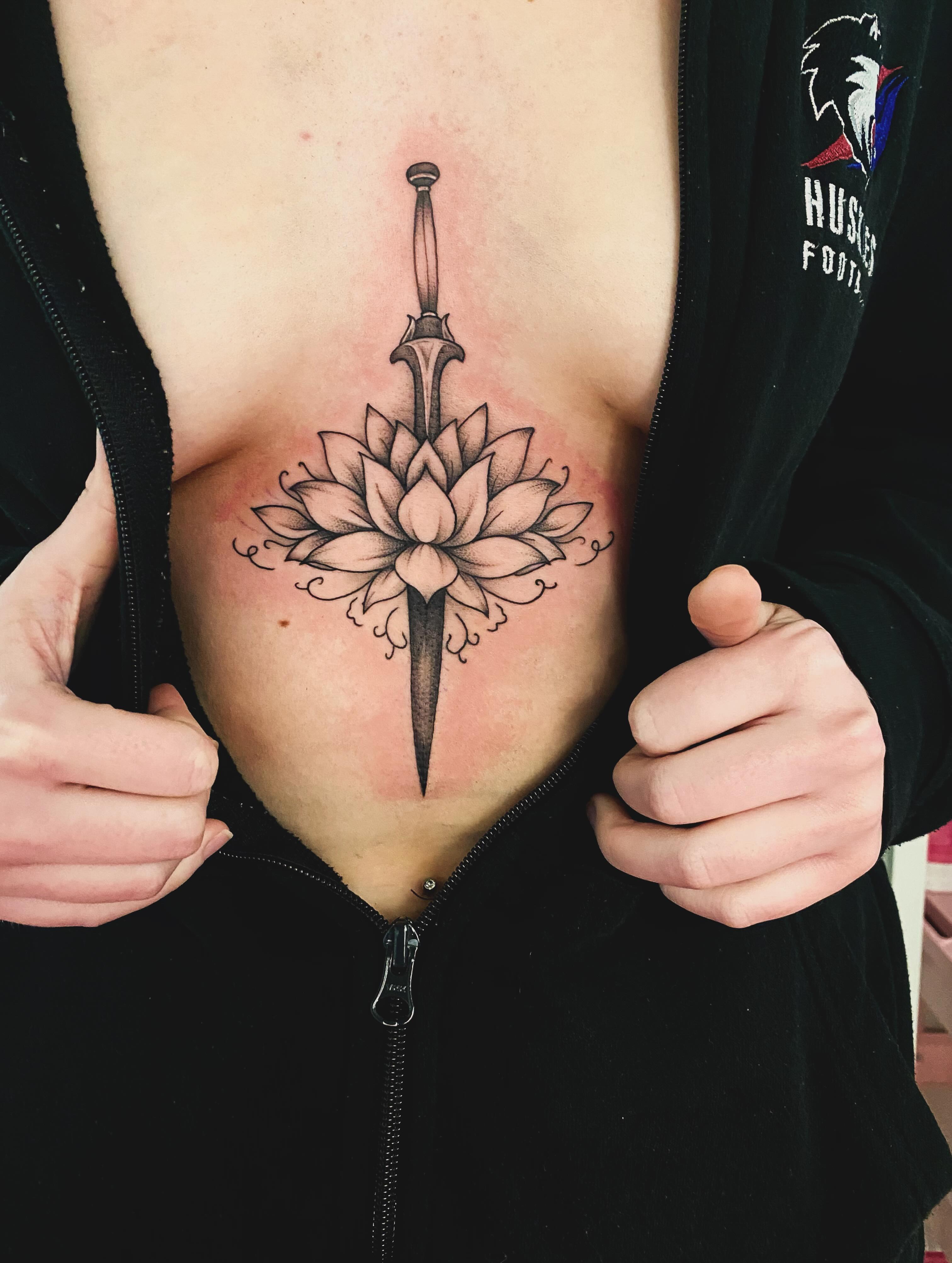Tattoo by @wariospeedwagon — black_and_grey