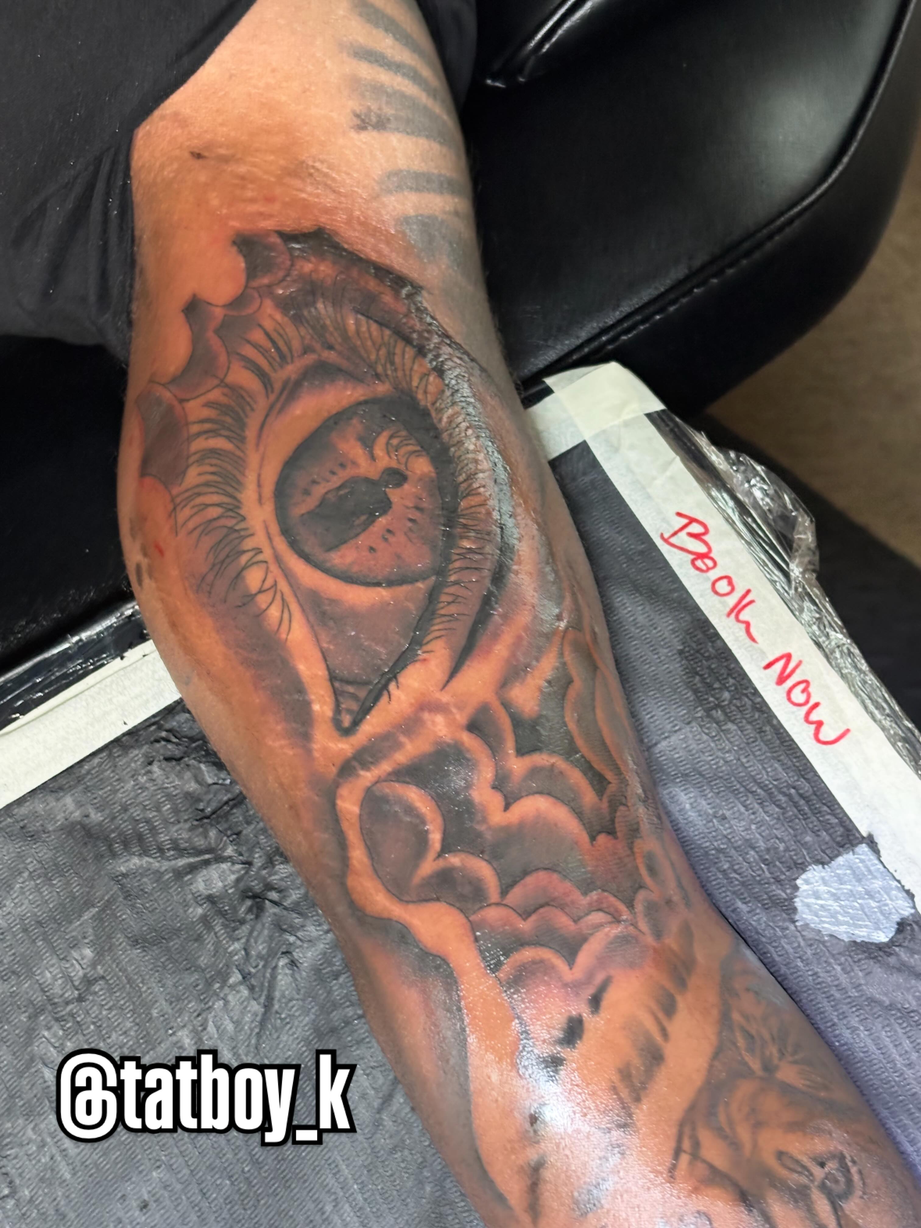 Eye realism tattoo on the forearm by Mr.K