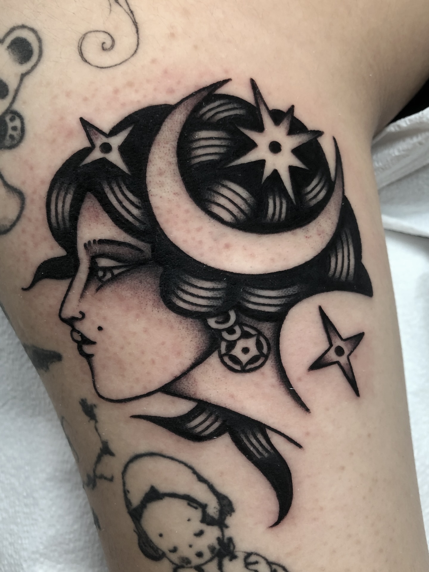 Tattoo by @angelwesttattoo — american_traditional, black_and_grey