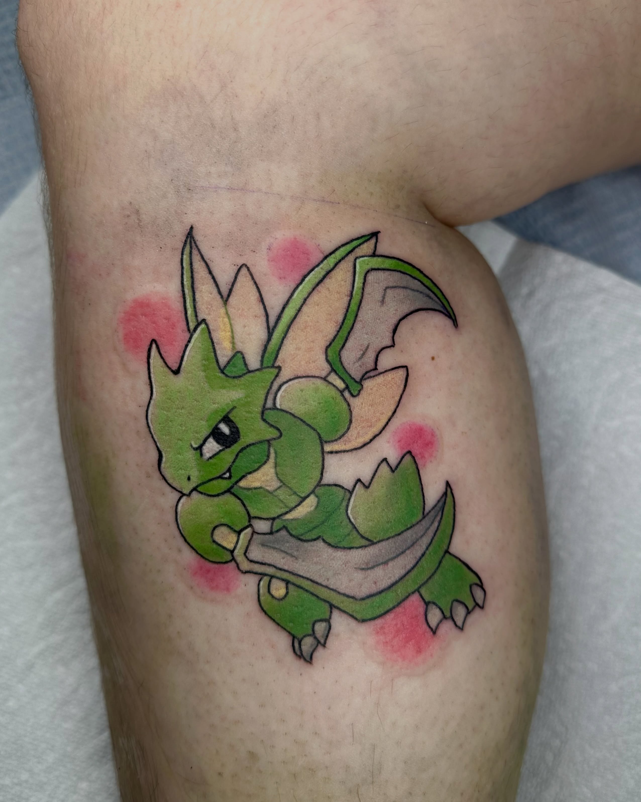 Dragon dotwork tattoo on the forearm by Shrimple