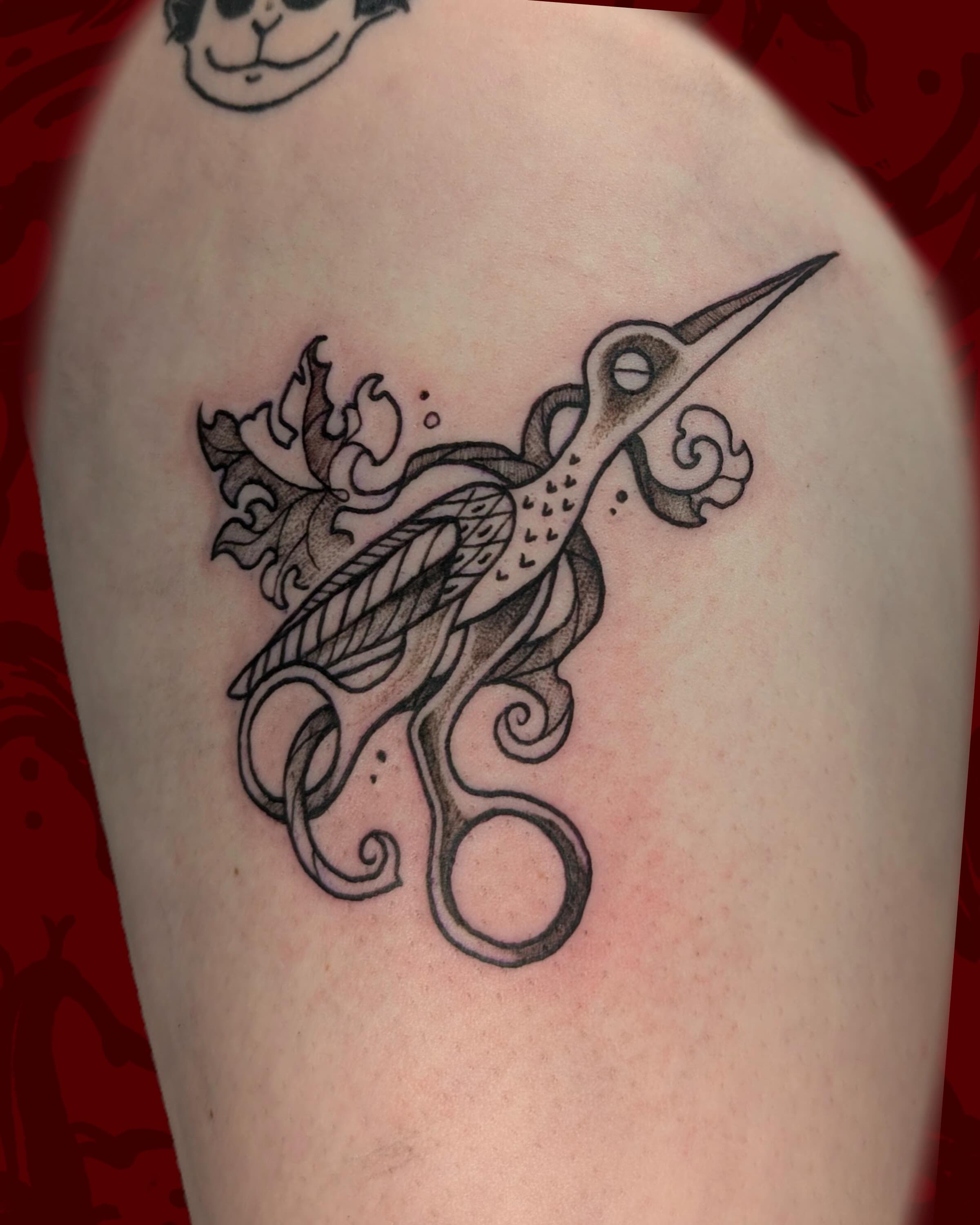Tattoo by @folkfigment — black_and_grey