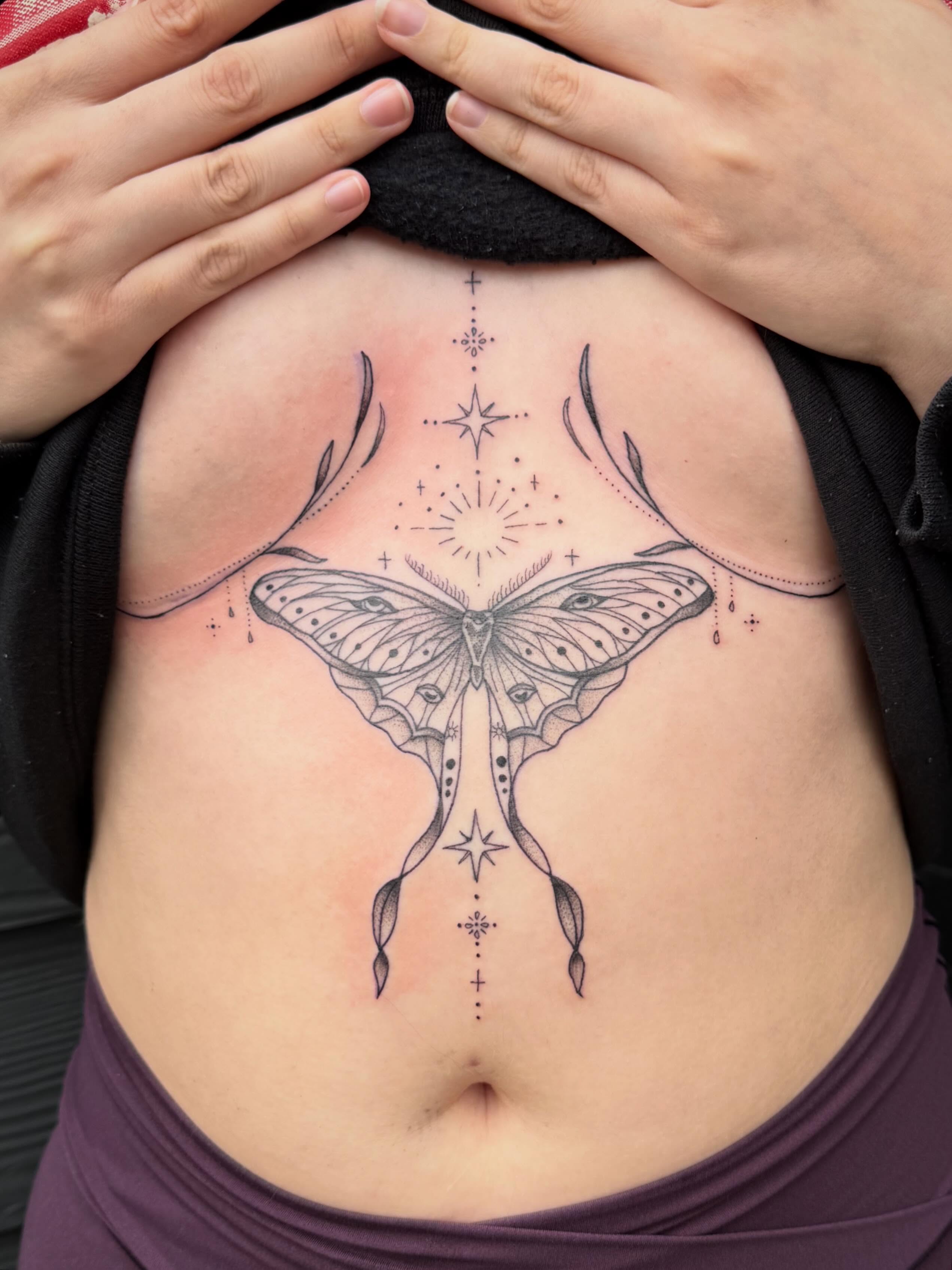 Tattoo by @the_chaotic_ginger — geometric, dotwork