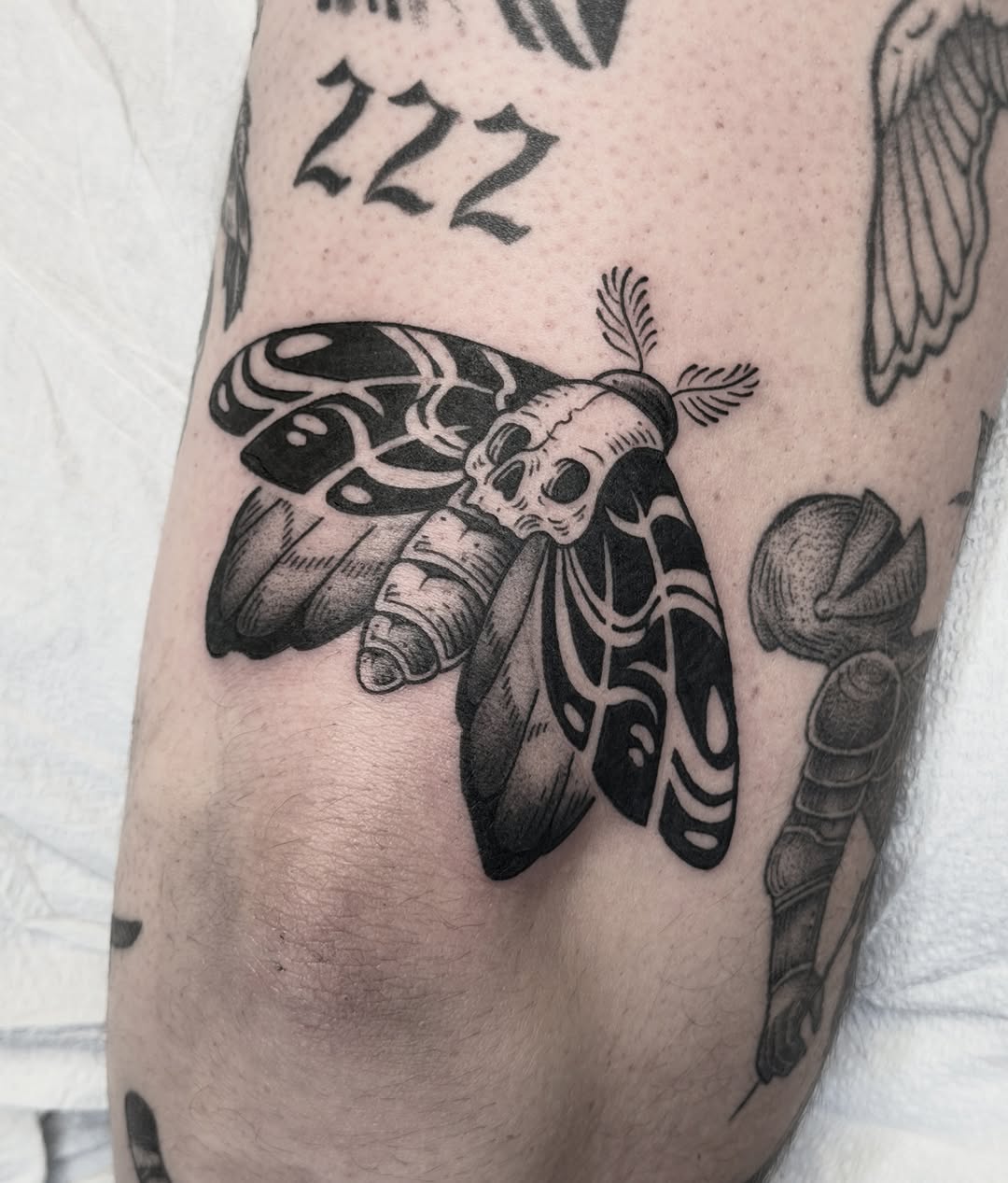 Tattoo by @darkhatchings — black_and_grey, dark_realism
