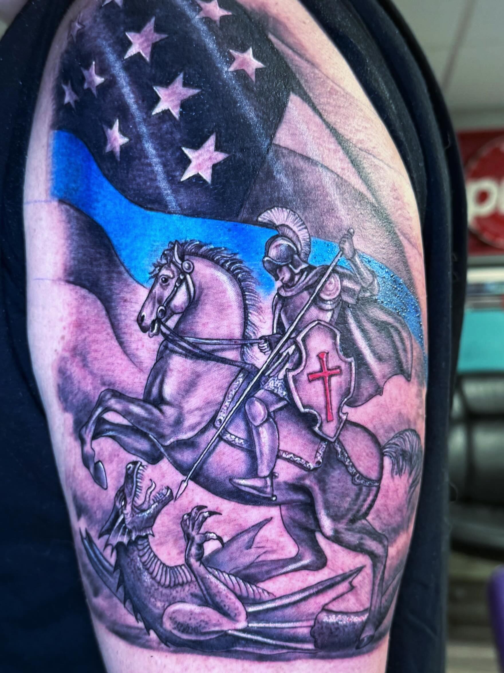 Tattoo by @justinxtattooer — realism, black_and_grey
