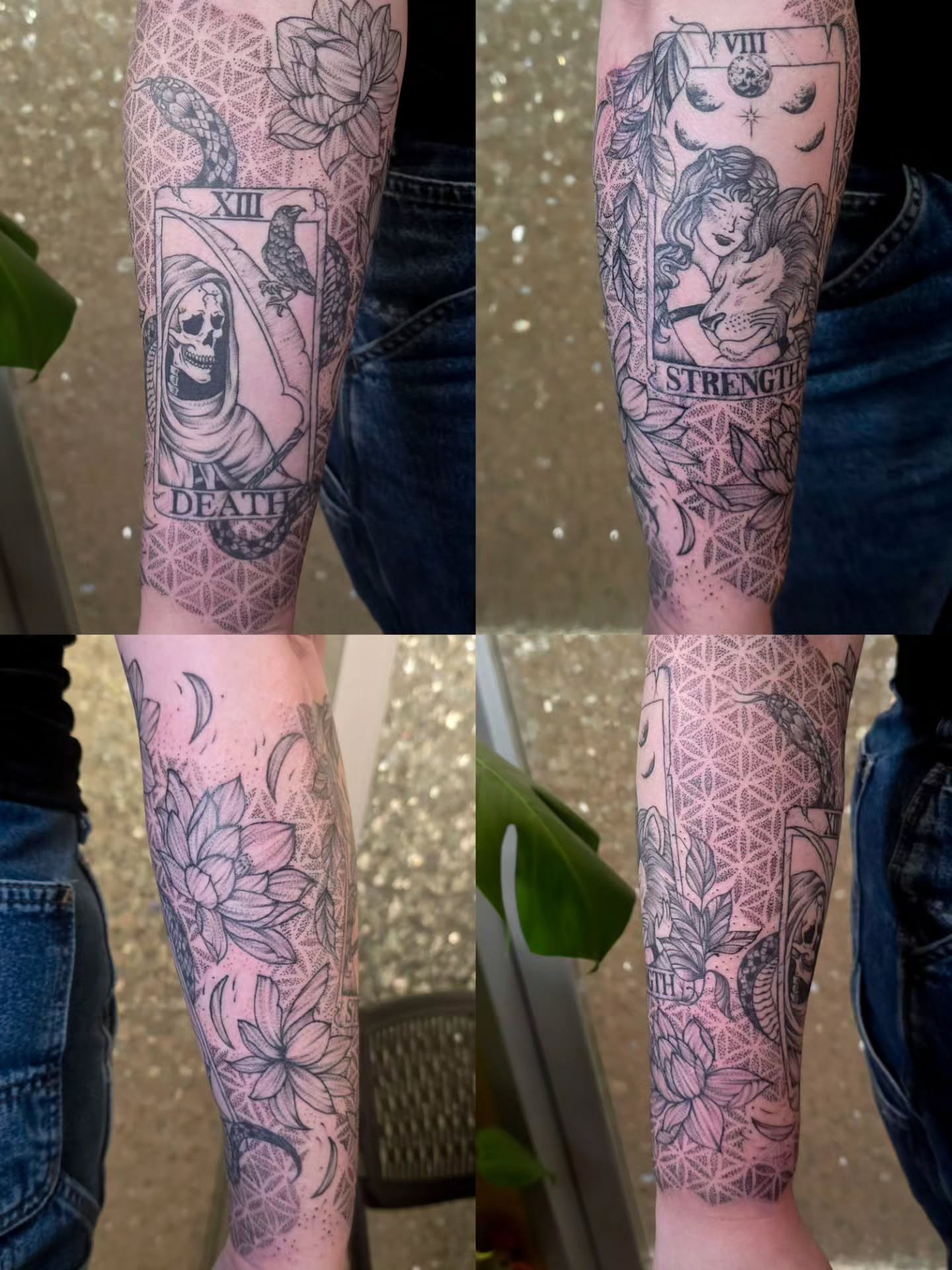 Tarot cards geometric tattoo on the forearm by Hope 🌙, Cincinnati