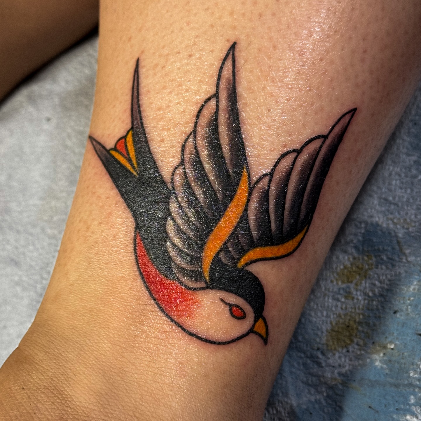 Swallow American traditional tattoo on the forearm by Matthew - Tattoo Artist