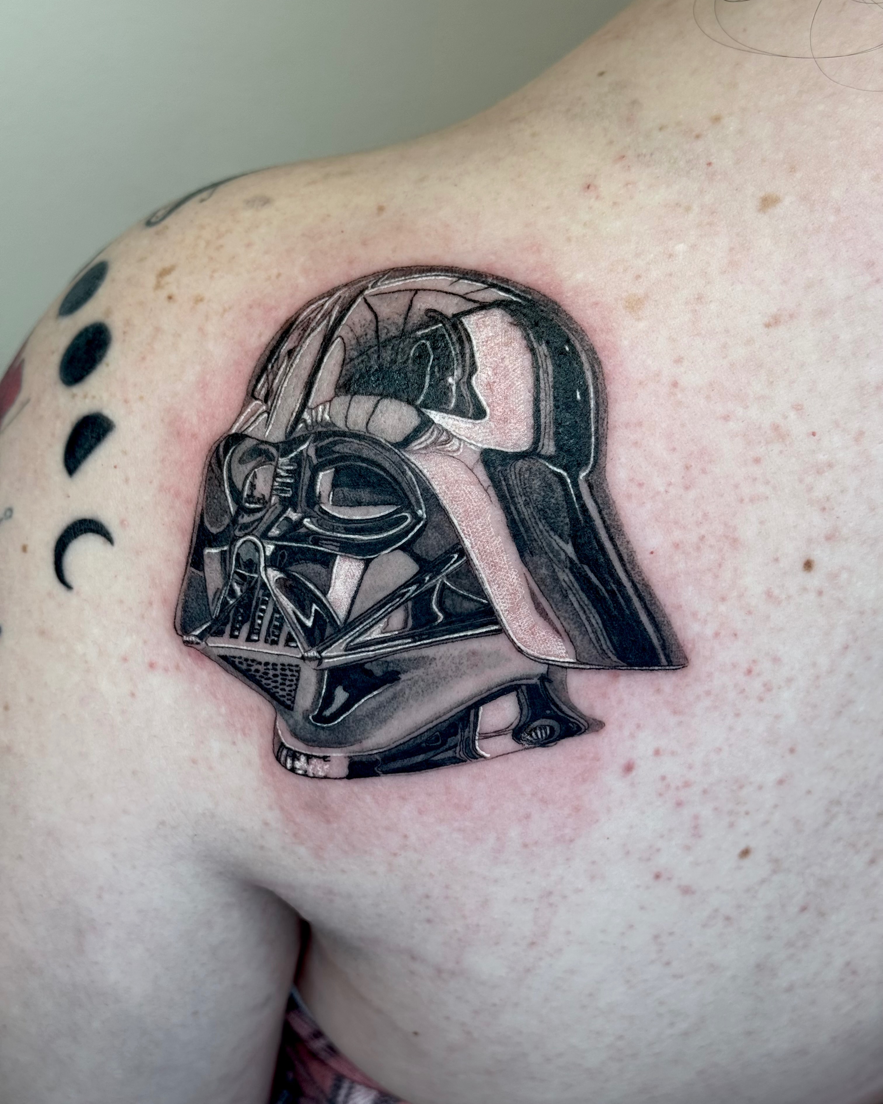 Tattoo by @emkriegart — black_and_grey