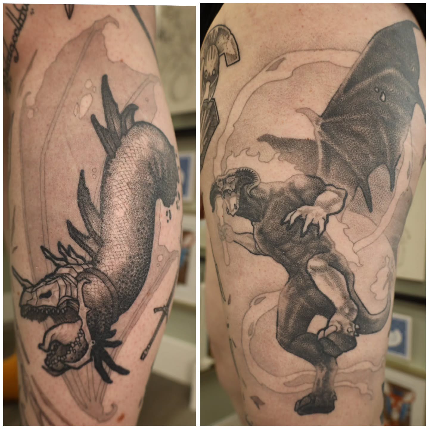 Tattoo by @catsclawtattoo — black_and_grey, realism