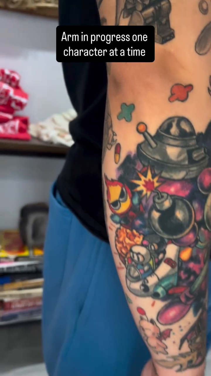Tattoo by @justin_makesyoubleed — new_school, anime