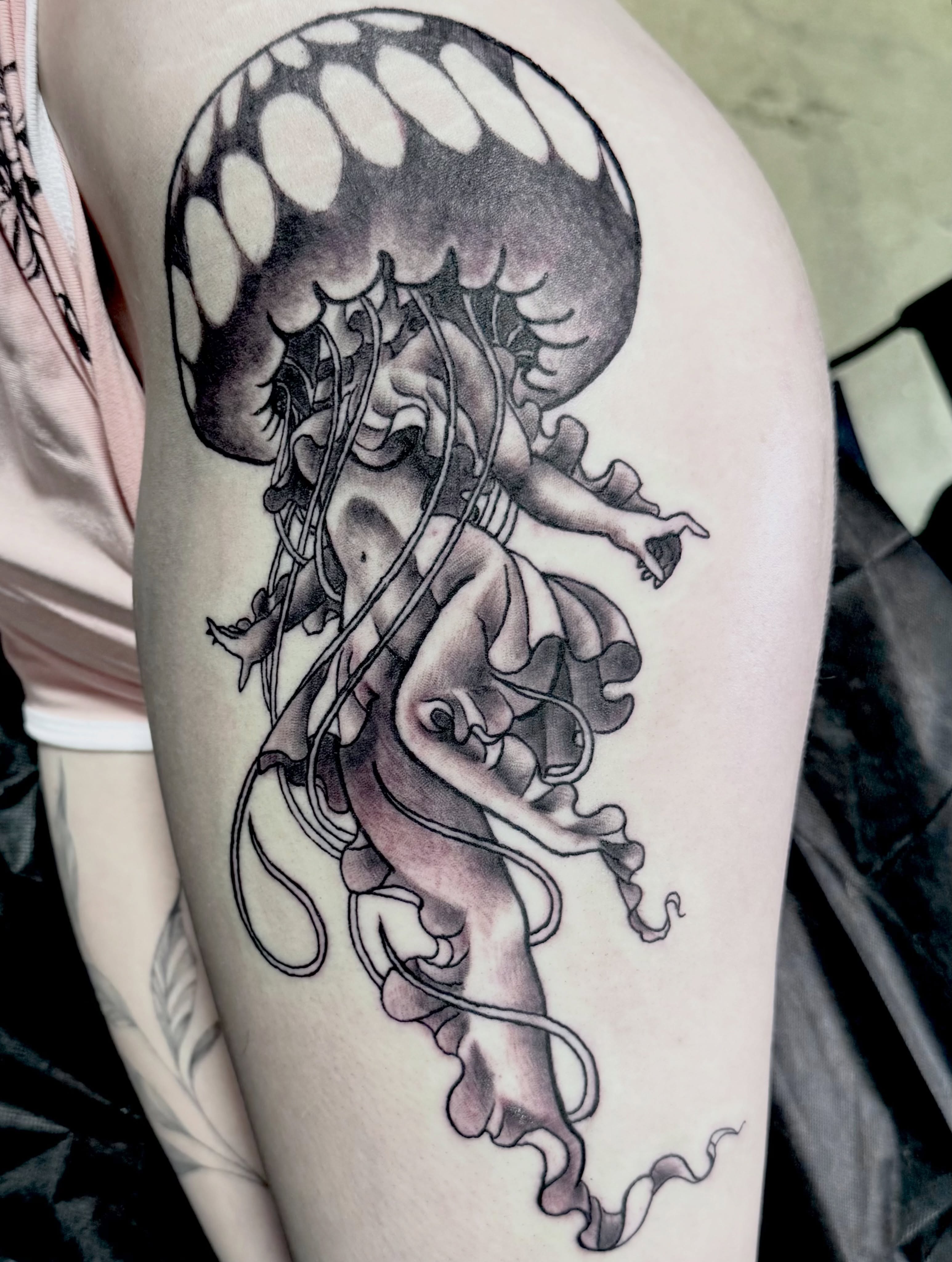 Tattoo by @drmcfrankenstein β dotwork, black_and_grey