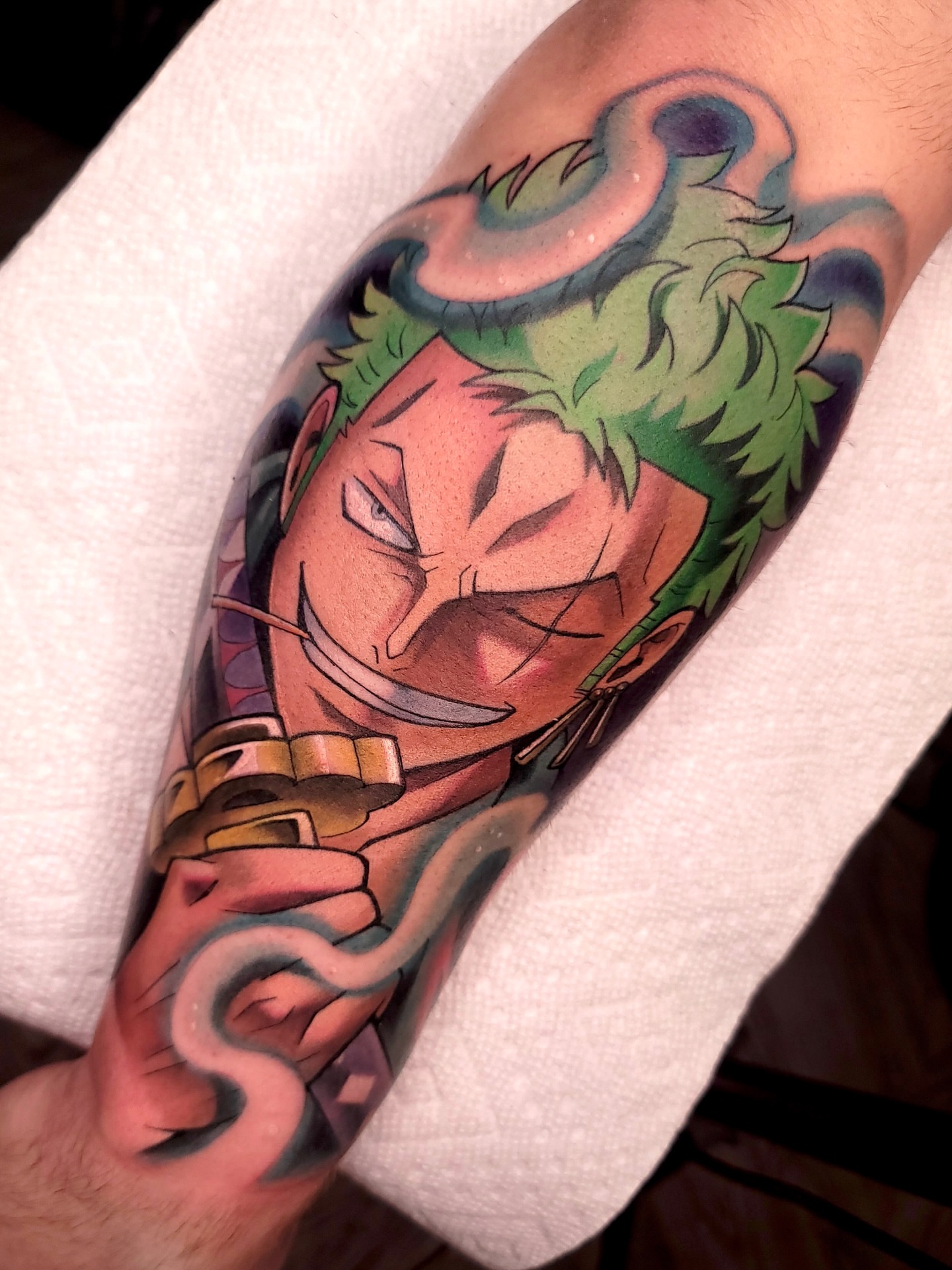 Zoro anime tattoo on the forearm by πΌπππΎππΌ π
πΌππππ