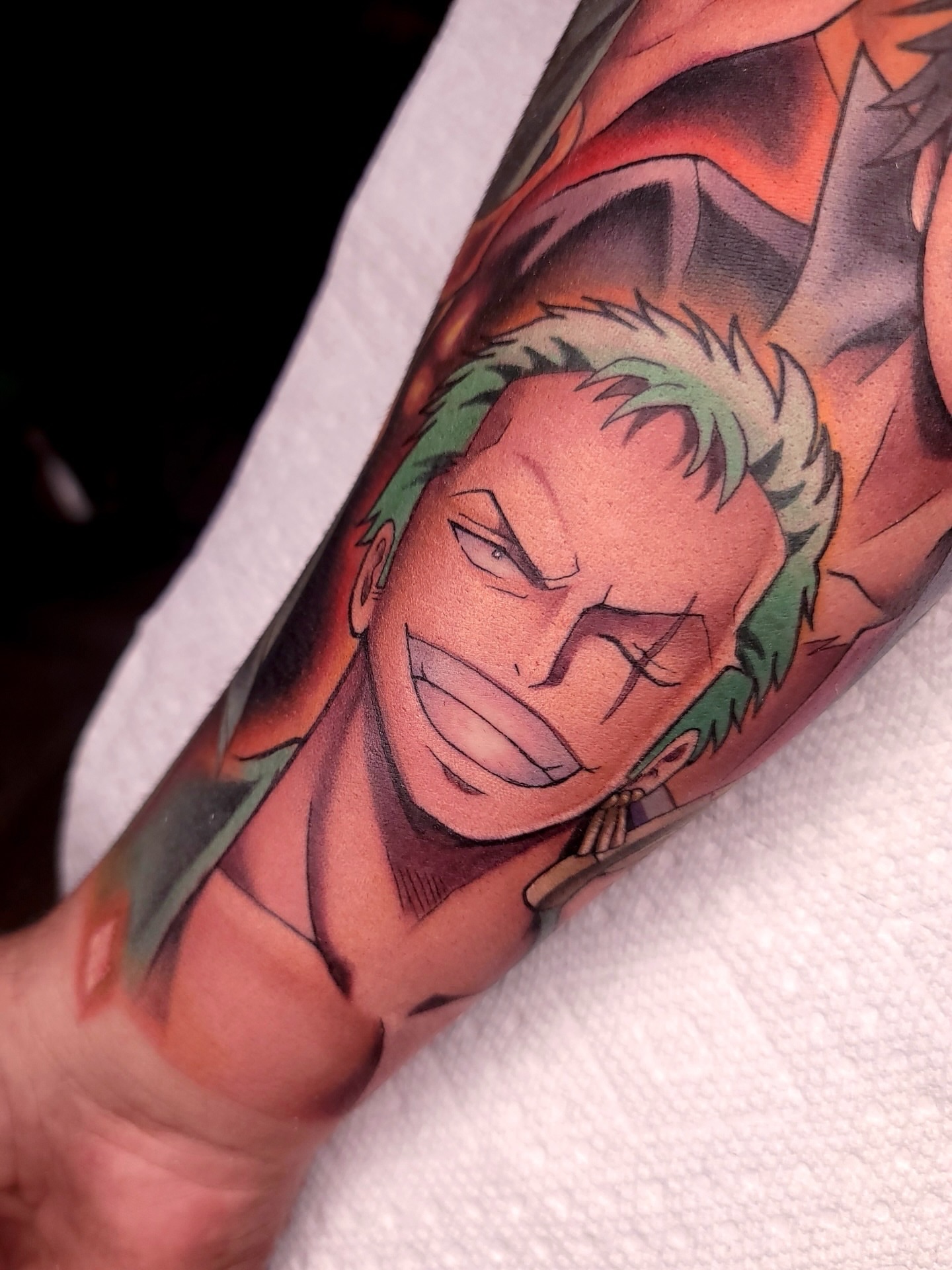 Zoro anime tattoo on the forearm by πΌπππΎππΌ π
πΌππππ