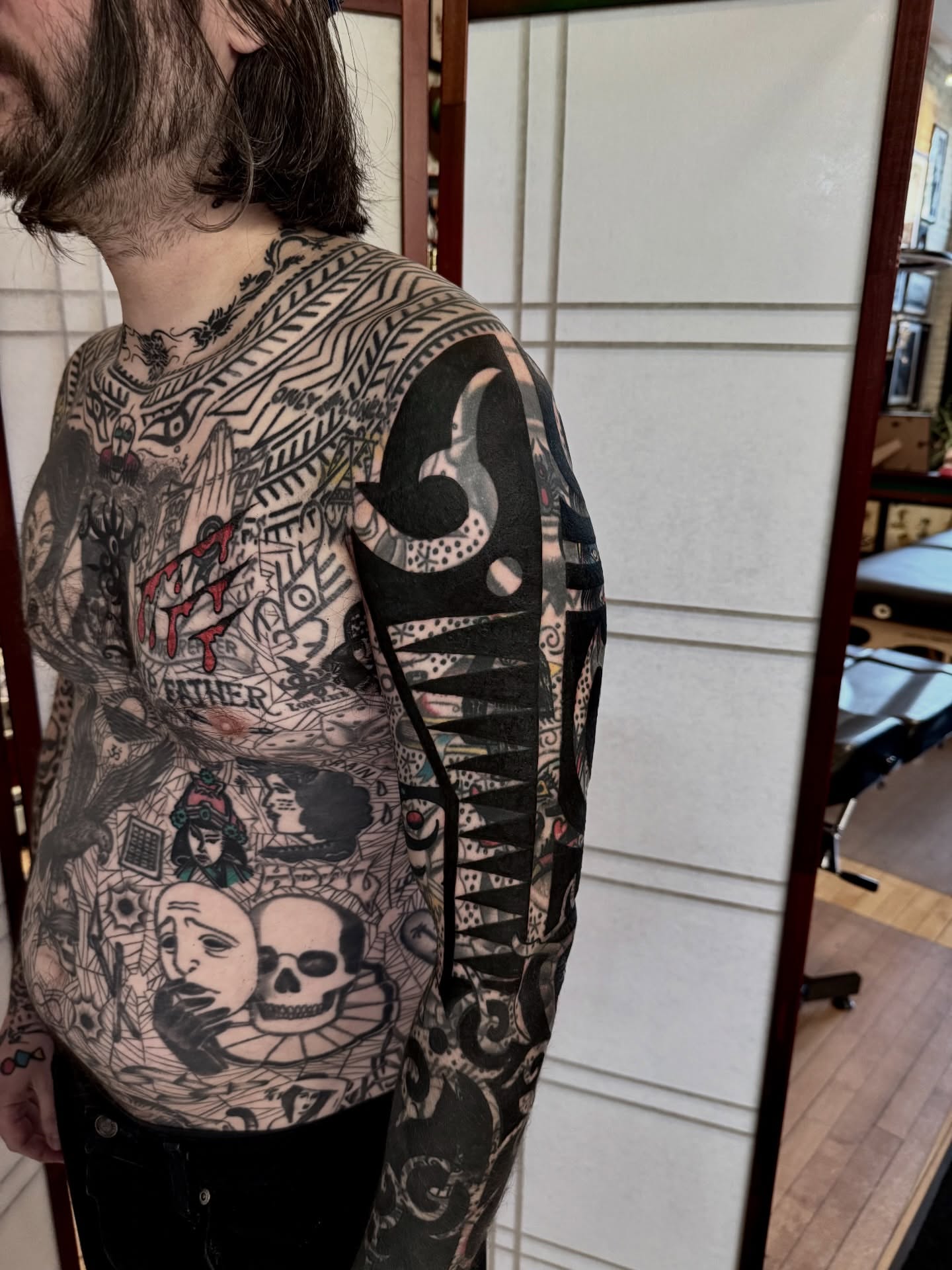 Tattoo by @jacobjamesk — black_and_grey, dotwork