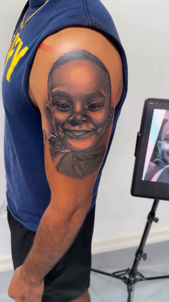Tattoo by @12gtone — realism, black_and_grey