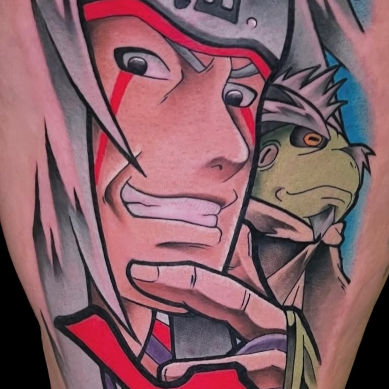 Anime character anime tattoo on the forearm by Bryon McVaney