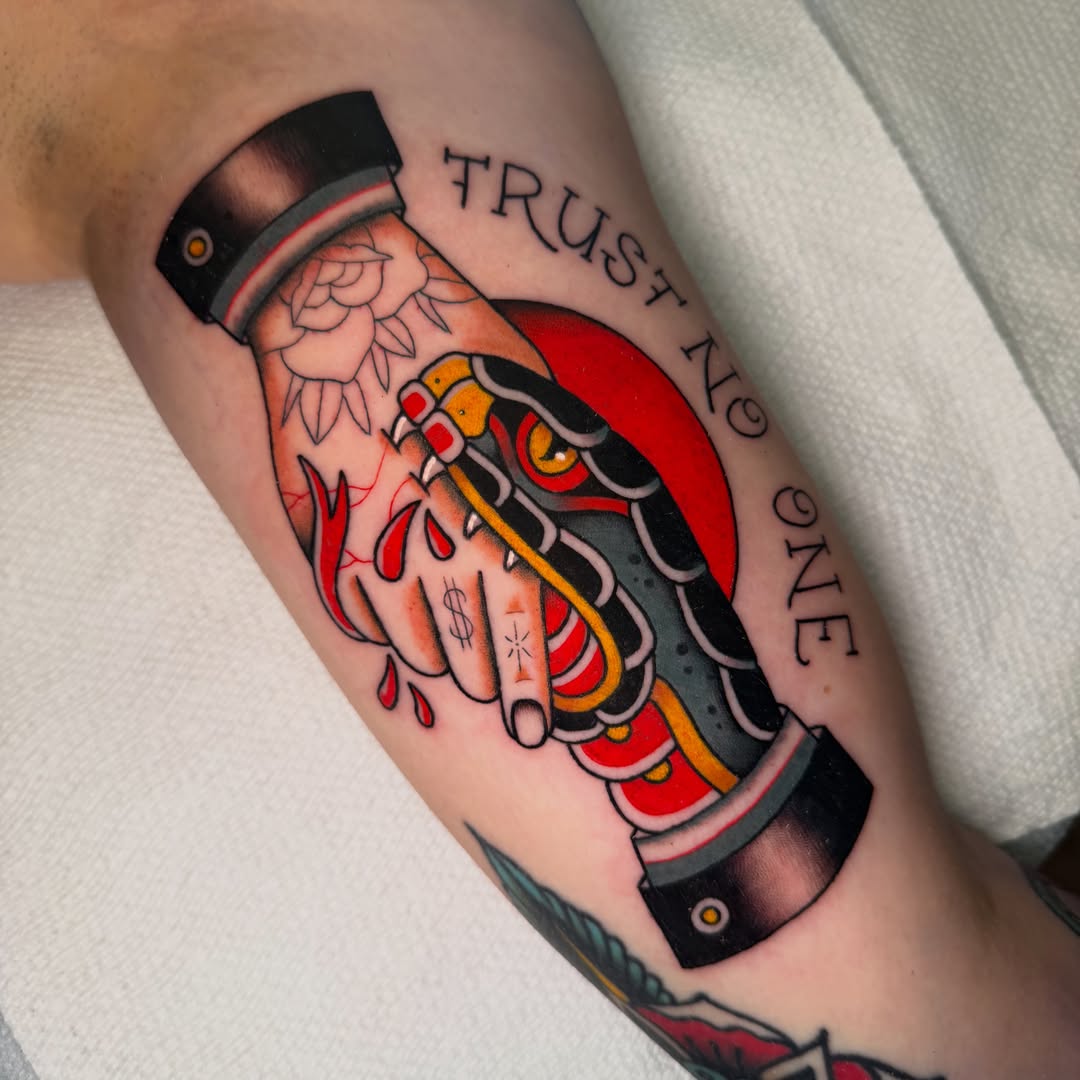 Tattoo by @ruckustattoo — american_traditional, dotwork