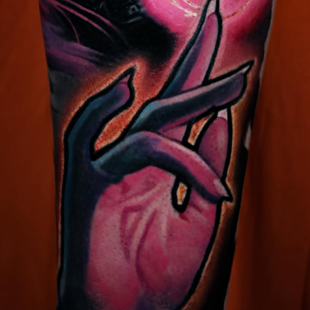 Tattoo by @xcalibertattoo — realism, trash_polka