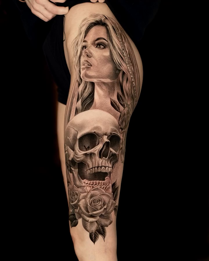 Tattoo by @johnpereztattoos — realism, black_and_grey