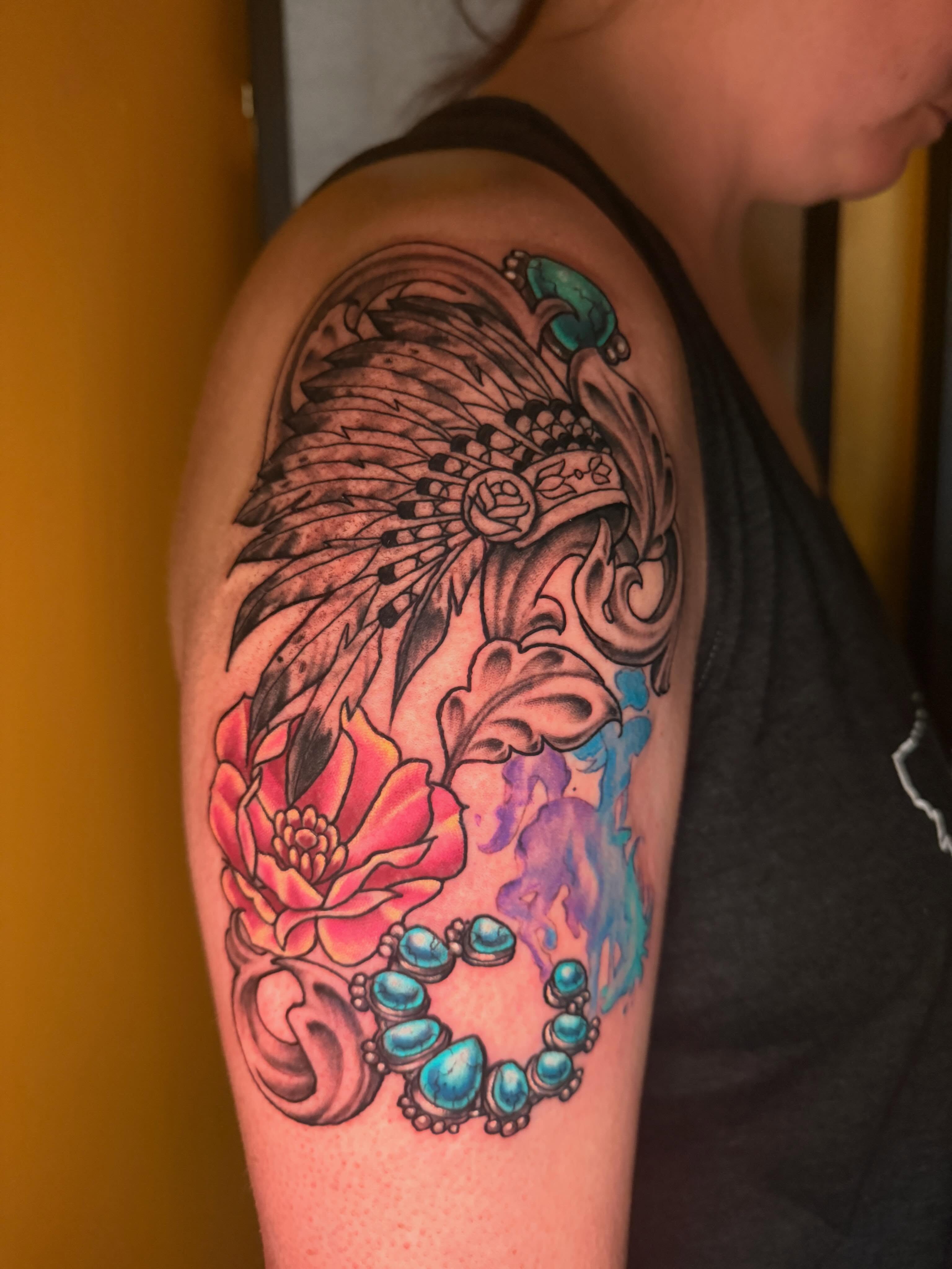 Tattoo by @samanthahouston_art — american_traditional, watercolor