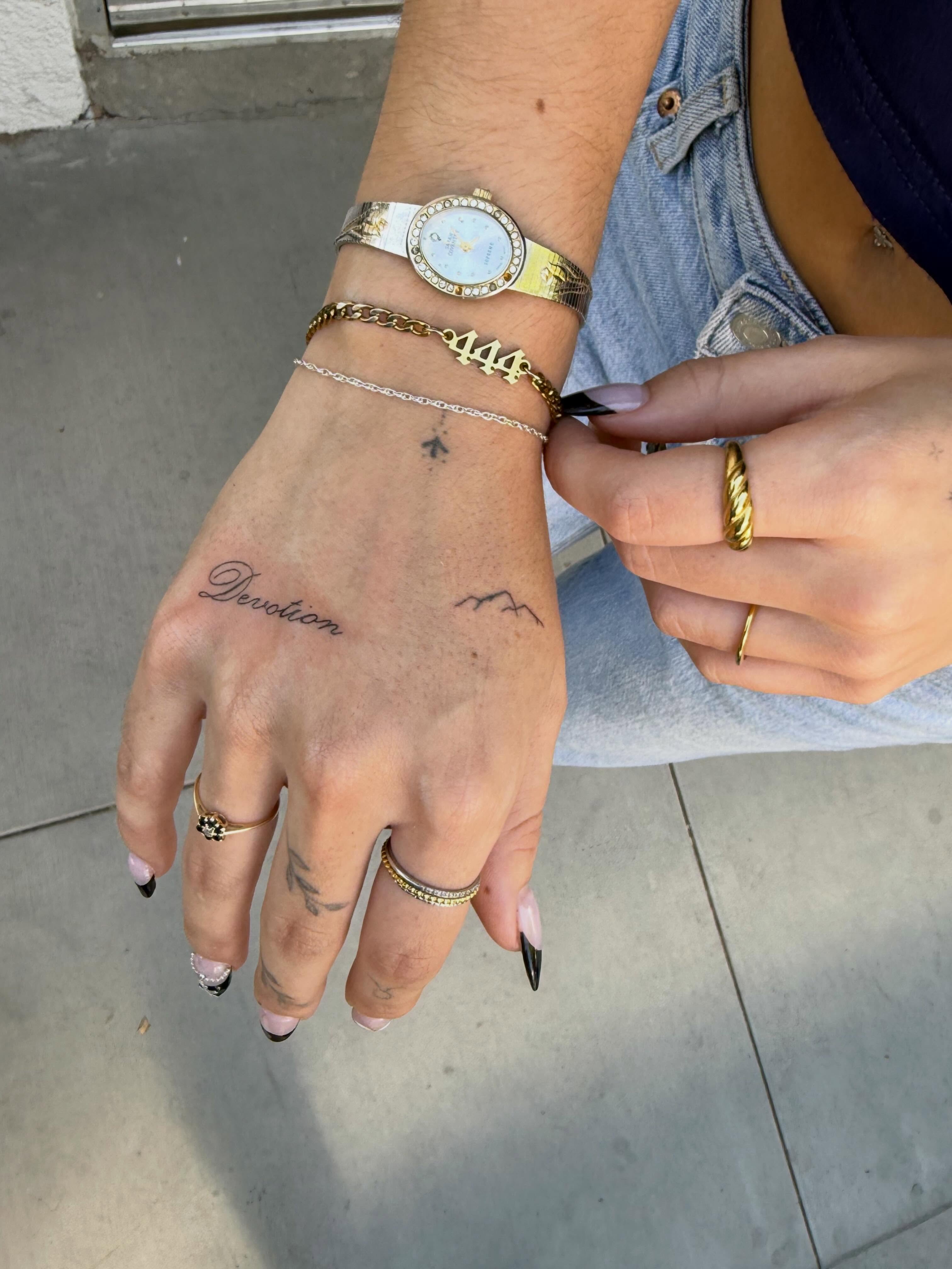 Script lettering lettering script tattoo on the hand by TATTOO & PIERCING ARTIST ₊˚⊹ ᰔ