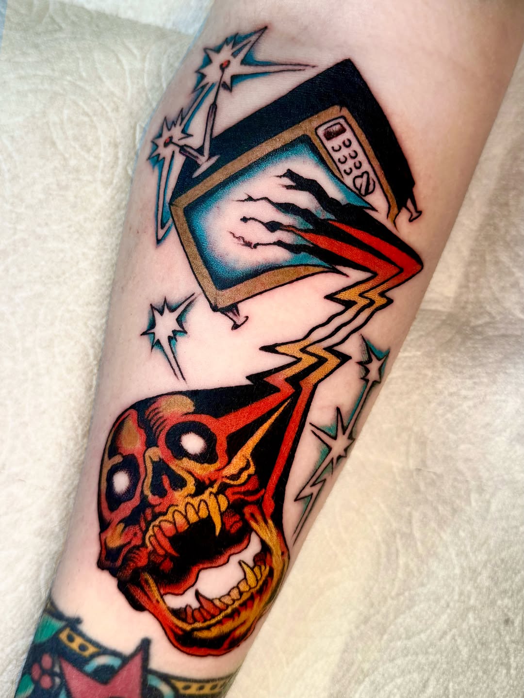 Tattoo by @haleytucker — new_school, trash_polka