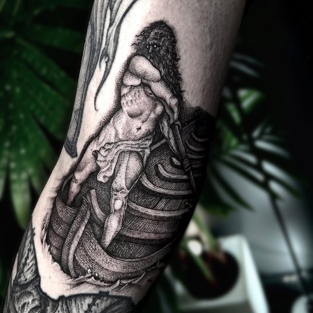 Tattoo by @jaredxhughes — dotwork, black_and_grey