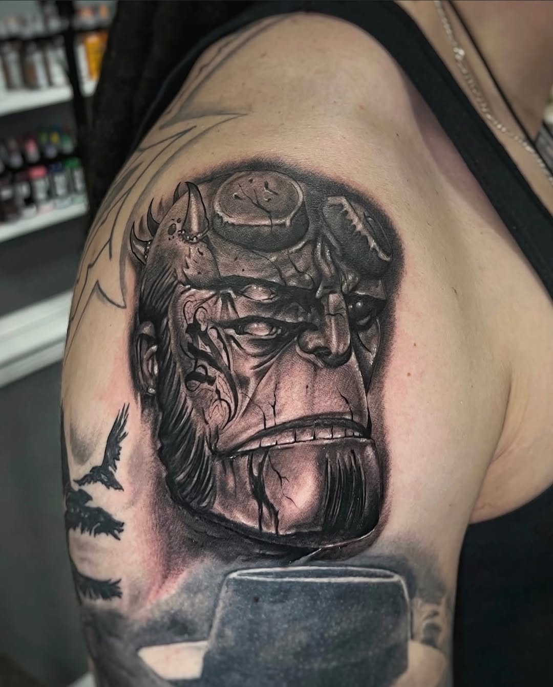 Tattoo by @snakesanddaggers — realism, black_and_grey