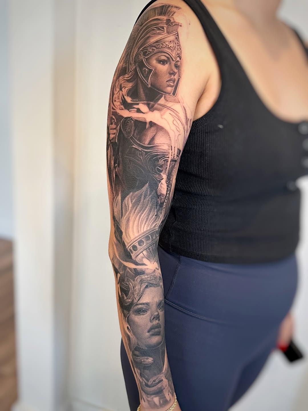 Tattoo by @paigejeantattoos β realism, black_and_grey