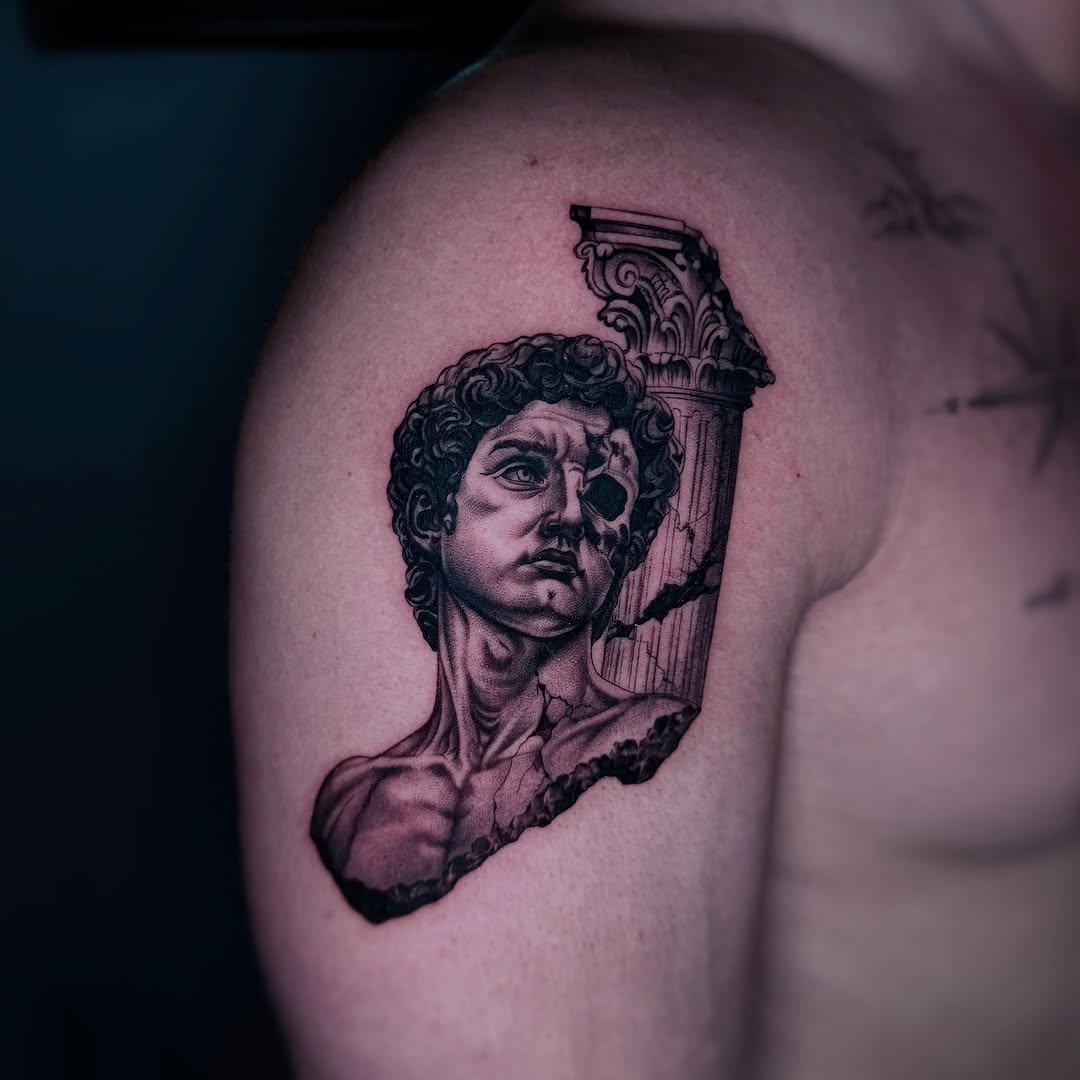 Tattoo by @beckyleetattoos — realism, black_and_grey