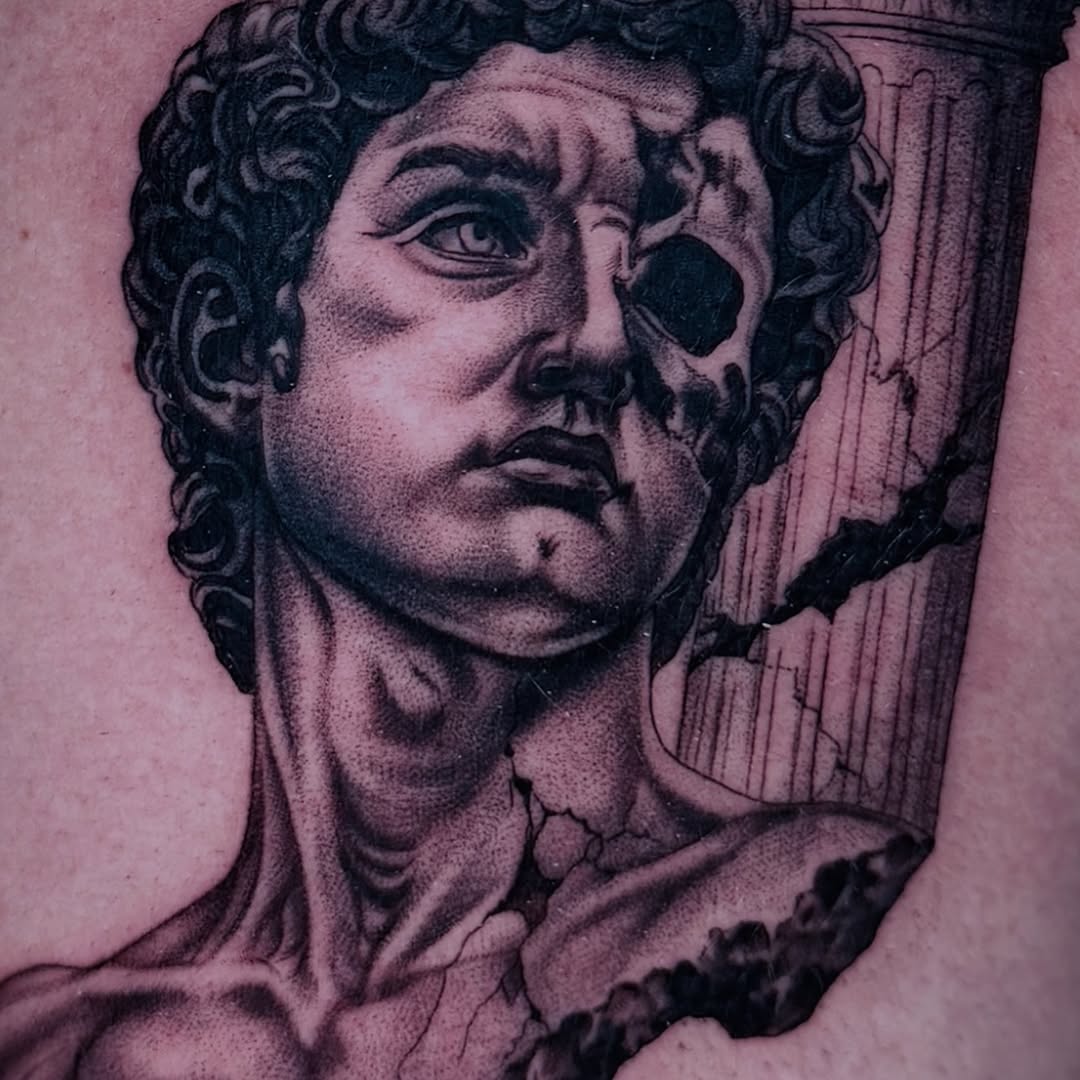 Tattoo by @beckyleetattoos — realism, black_and_grey