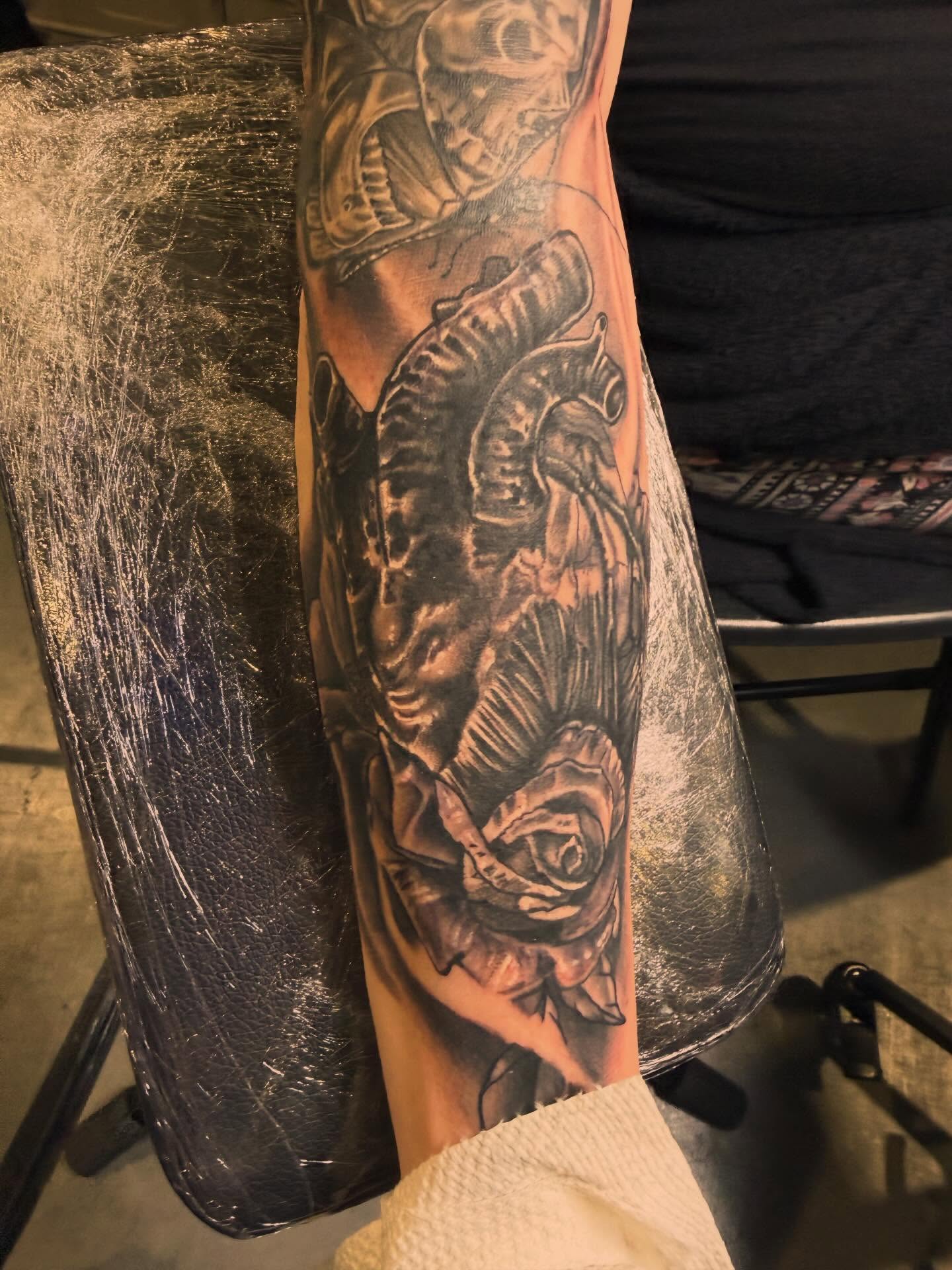 Tattoo by @frankdemao — black_and_grey, realism