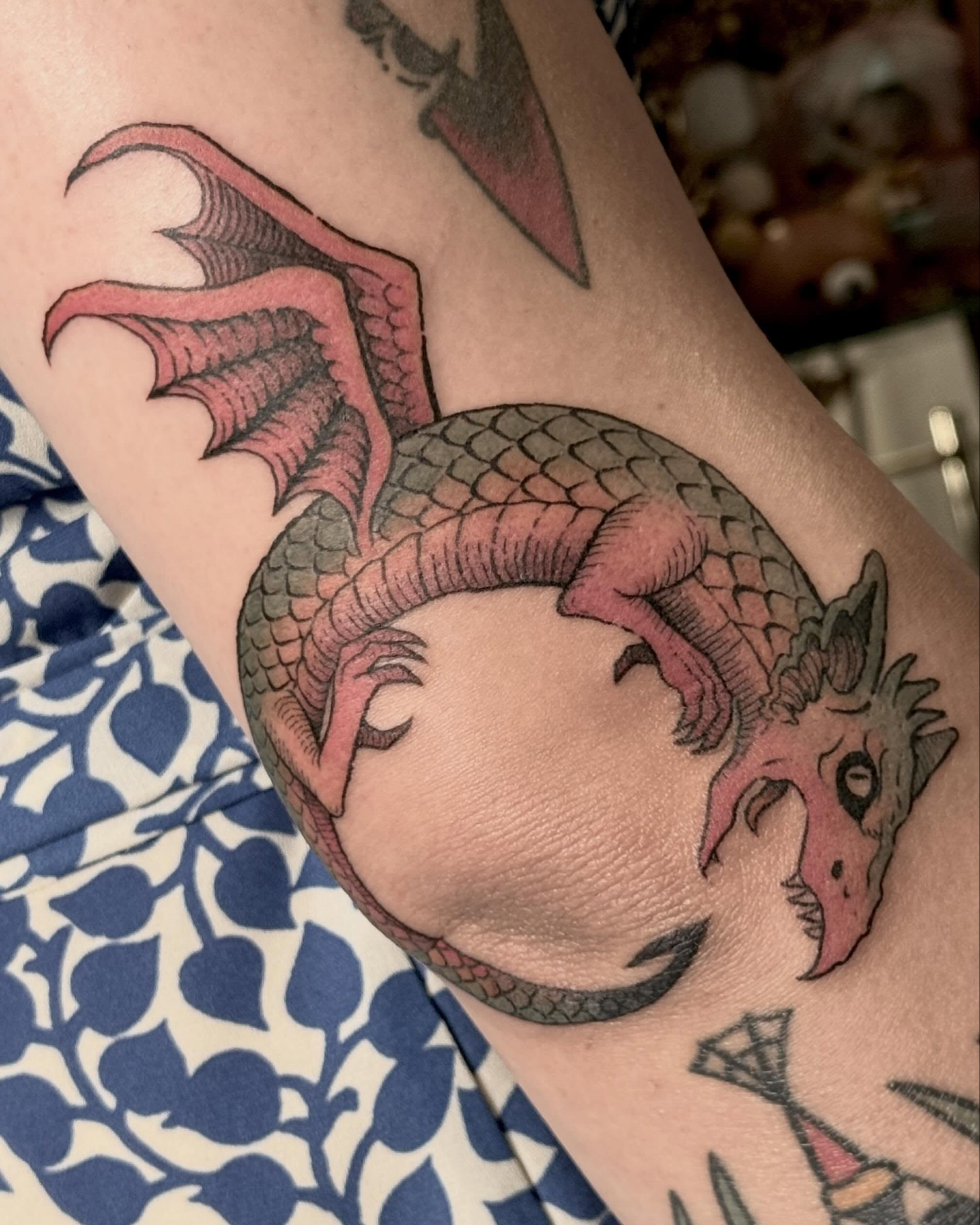 Dragon realism tattoo on the forearm by Christian