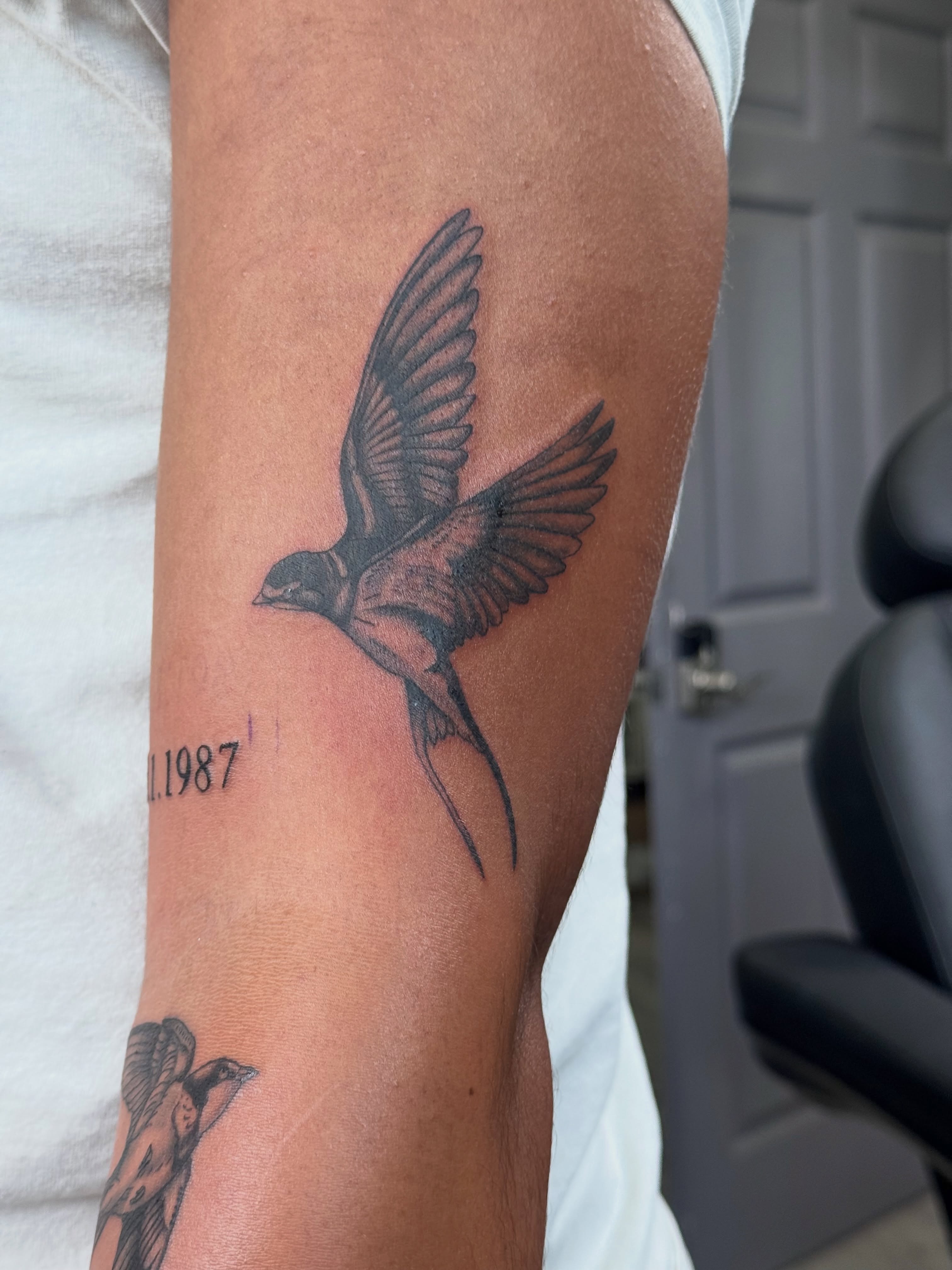 Tattoo by @brandonspindlertattoos — black_and_grey