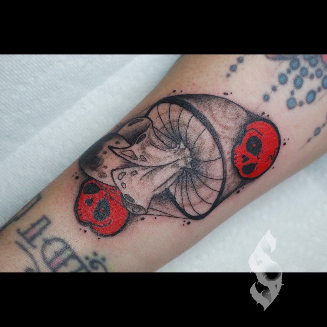 Tattoo by @stampflytattoos — new_school, black_and_grey