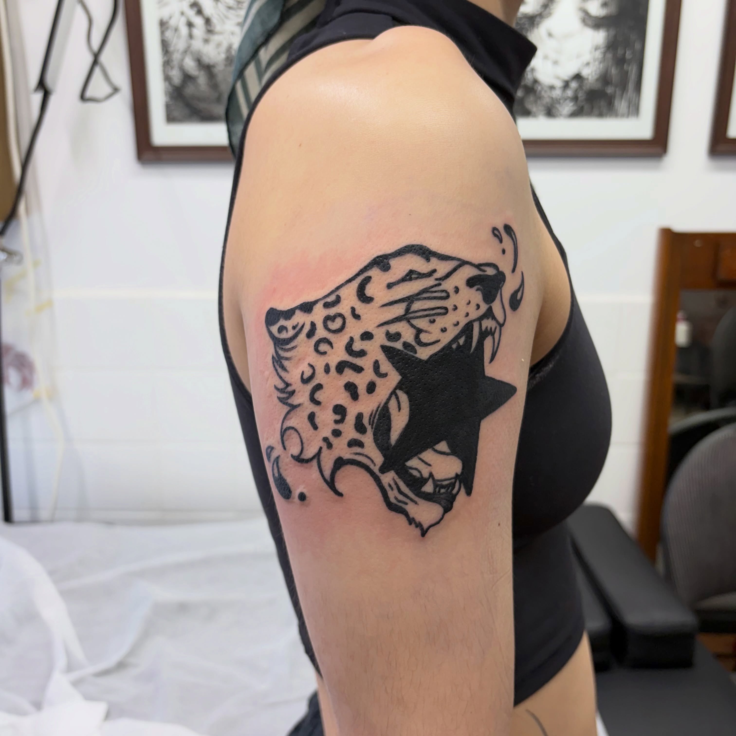 Tattoo by @mushypokes — black_and_grey
